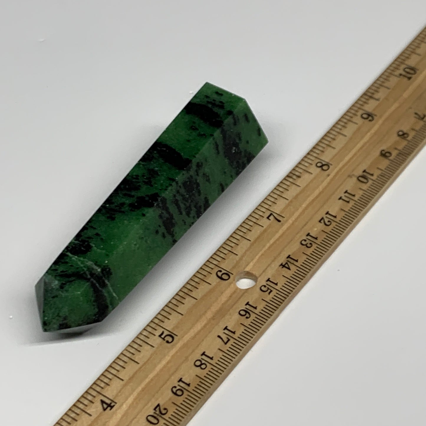 111.9g, 3.5"x1", Natural Ruby Zoisite Tower Point Obelisk @India, B31471