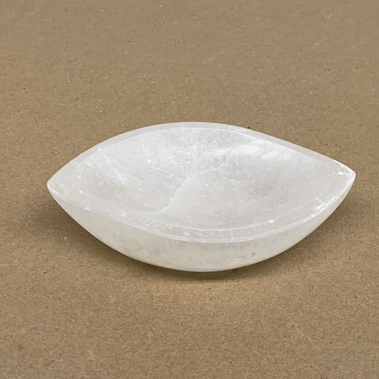 235g, 4.7"x2.7"x1.1", Natural Eye Shape Selenite Bowl Crystals, B36166