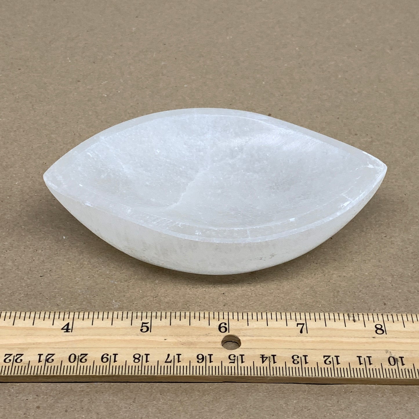 235g, 4.7"x2.7"x1.1", Natural Eye Shape Selenite Bowl Crystals, B36166