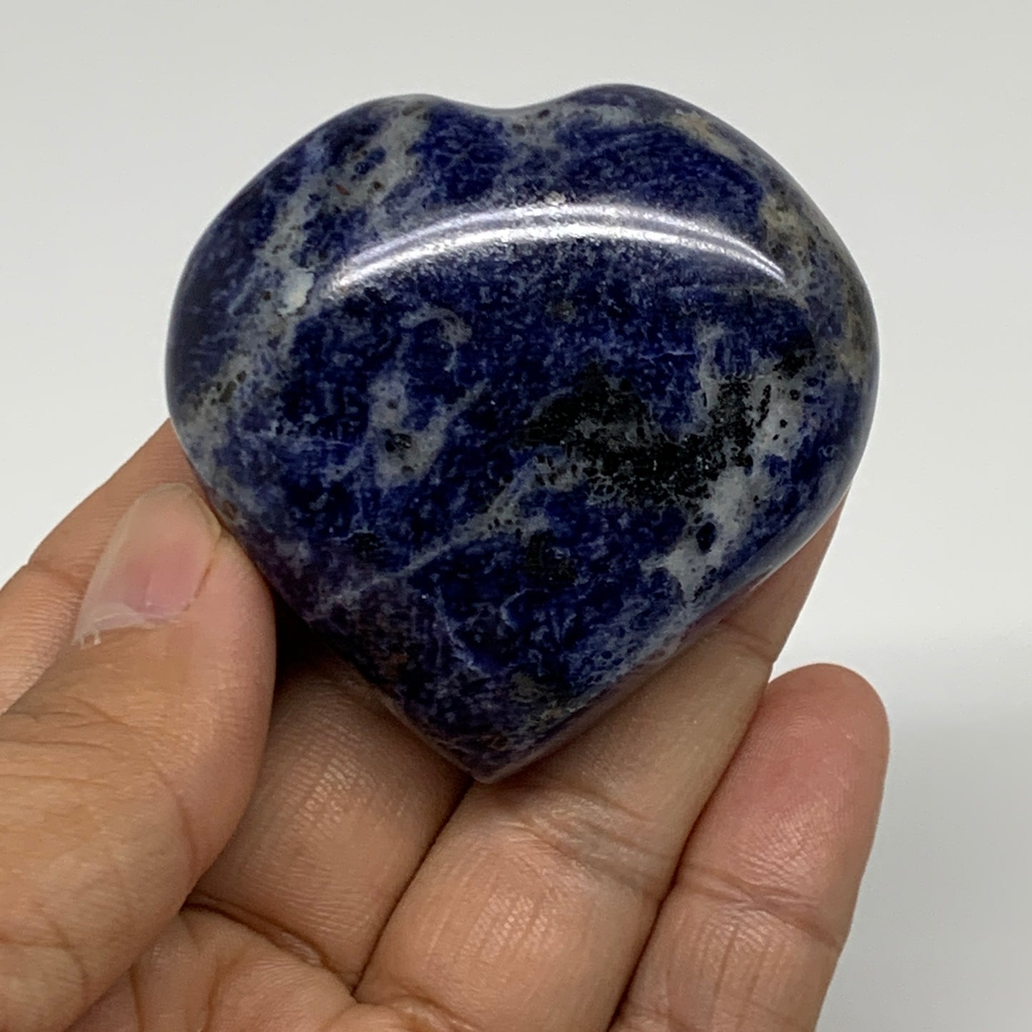 83.2g, 2"x2.1"x0.9", Natural Sodalite Heart Polished Gemstone, B34863