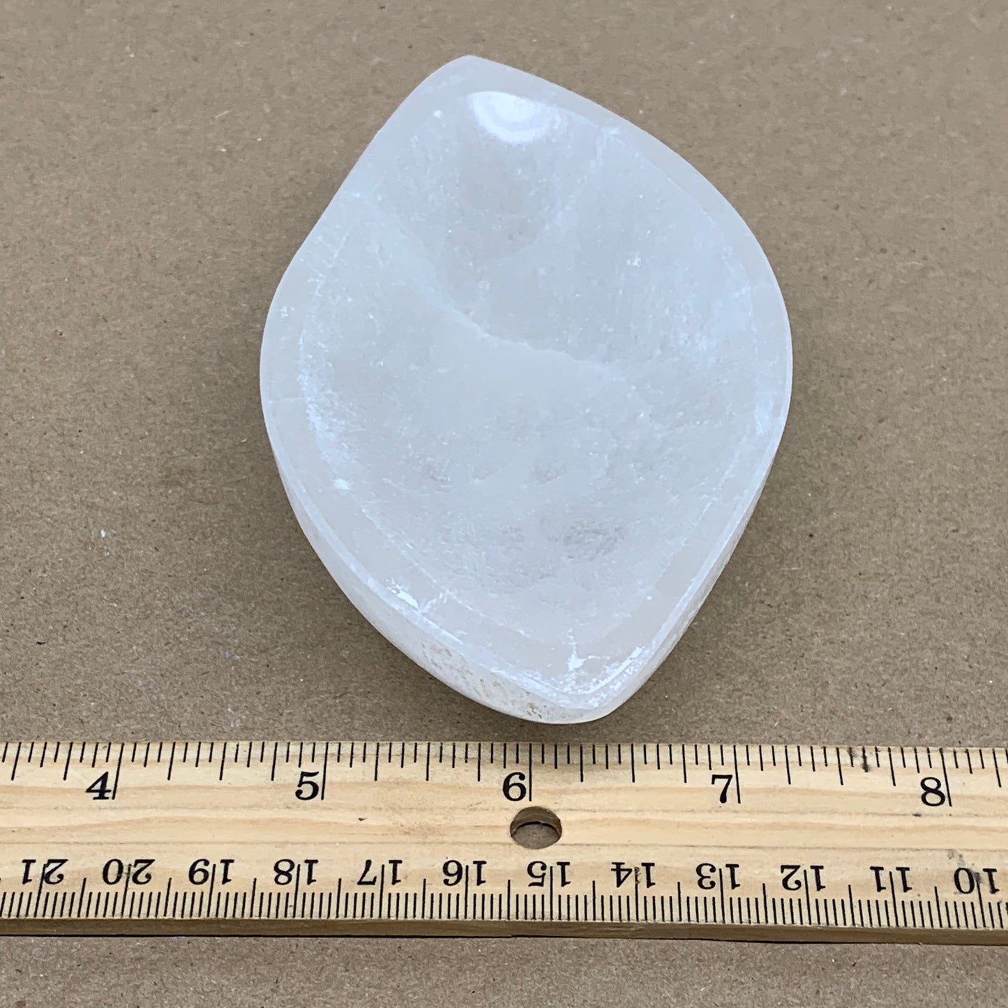 235g, 4.7"x2.7"x1.1", Natural Eye Shape Selenite Bowl Crystals, B36166