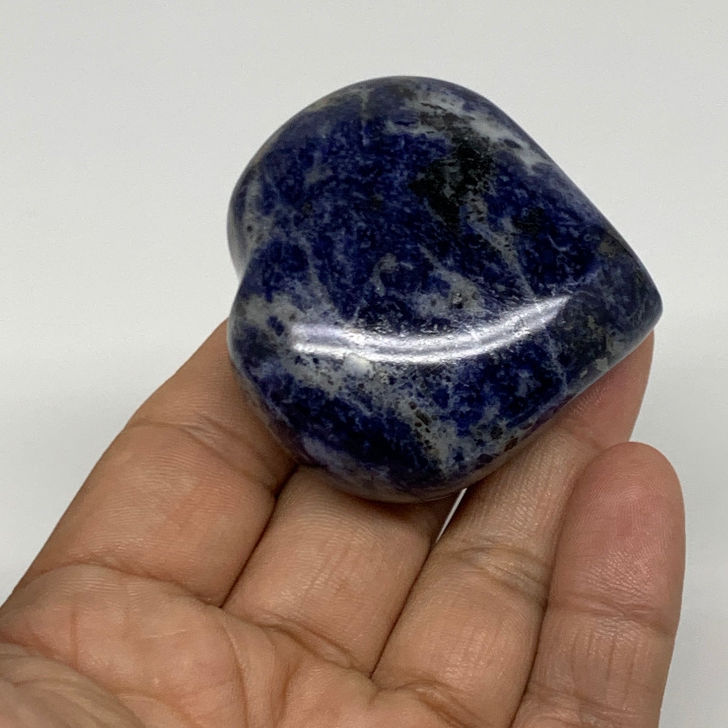83.2g, 2"x2.1"x0.9", Natural Sodalite Heart Polished Gemstone, B34863