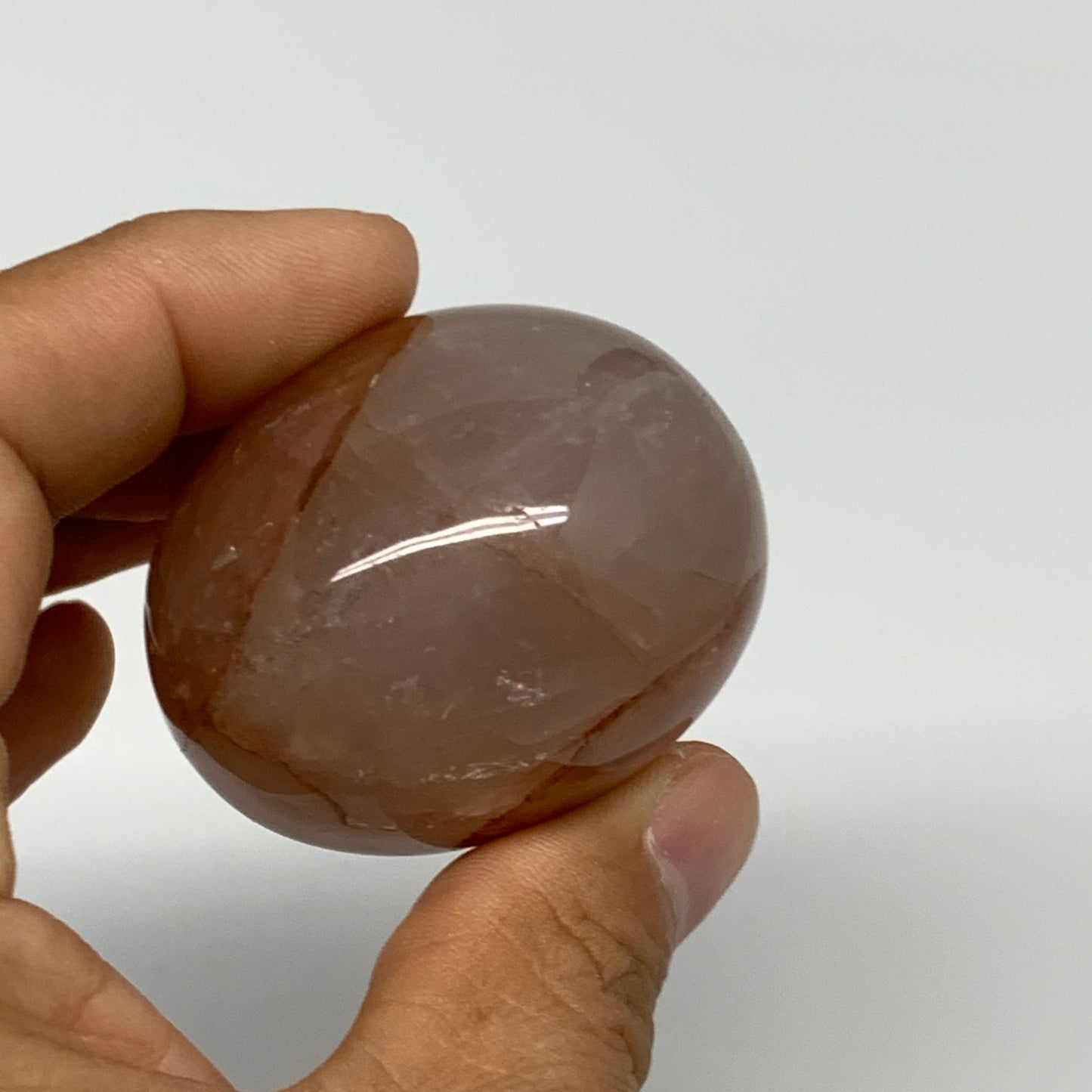 133.3g,2.1"x1.8"x1.5", Red Hematoid Fire Quartz Palm-Stone Crystal Polished, B30