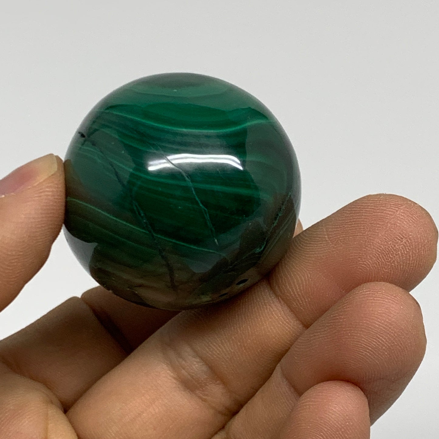 121.7g, 1.9"x1.4", Natural Solid Malachite Egg Polished Gemstone @Congo, B32774