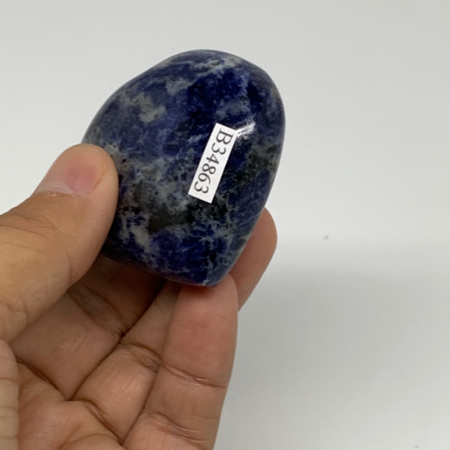 83.2g, 2"x2.1"x0.9", Natural Sodalite Heart Polished Gemstone, B34863