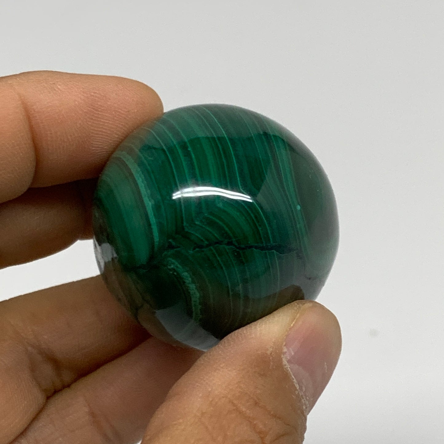 121.7g, 1.9"x1.4", Natural Solid Malachite Egg Polished Gemstone @Congo, B32774