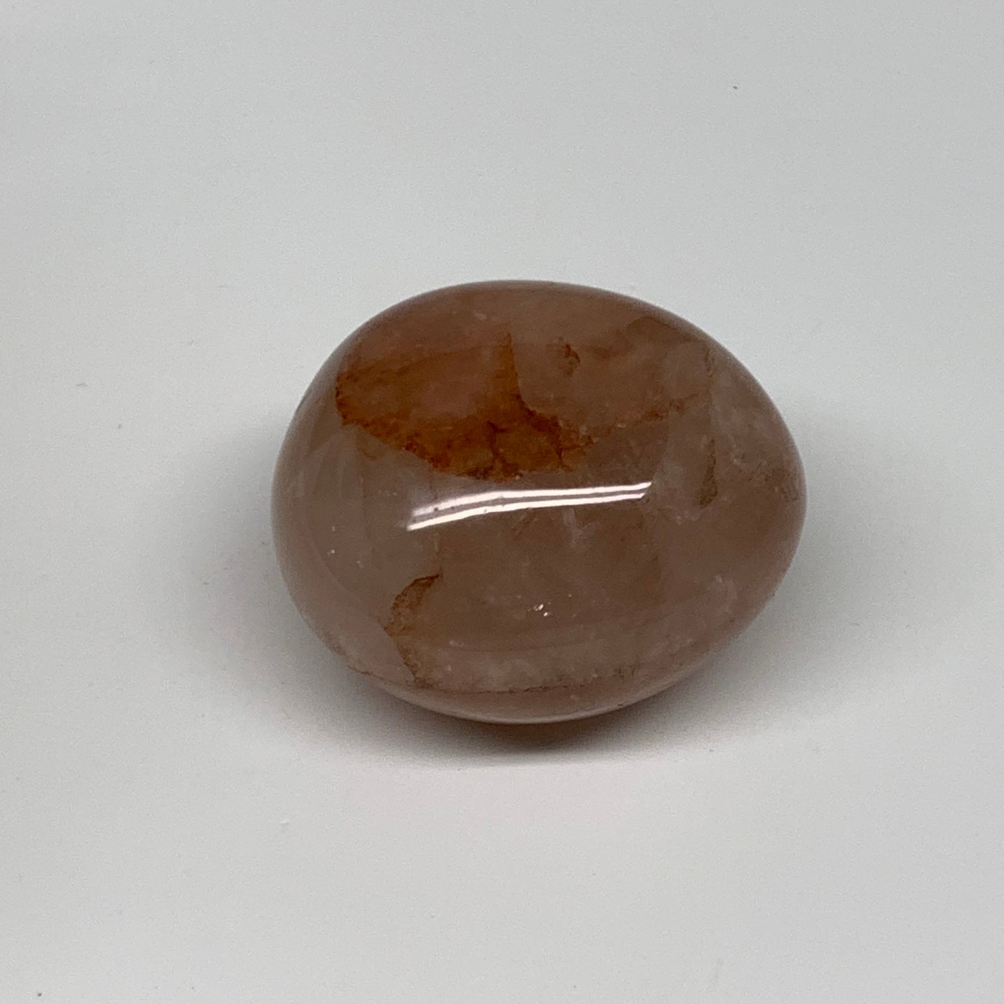 133.3g,2.1"x1.8"x1.5", Red Hematoid Fire Quartz Palm-Stone Crystal Polished, B30