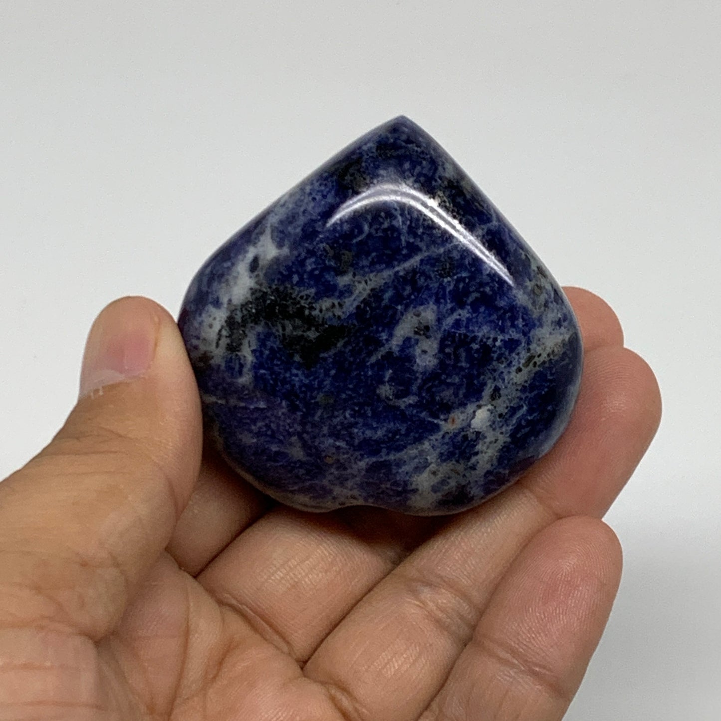 83.2g, 2"x2.1"x0.9", Natural Sodalite Heart Polished Gemstone, B34863