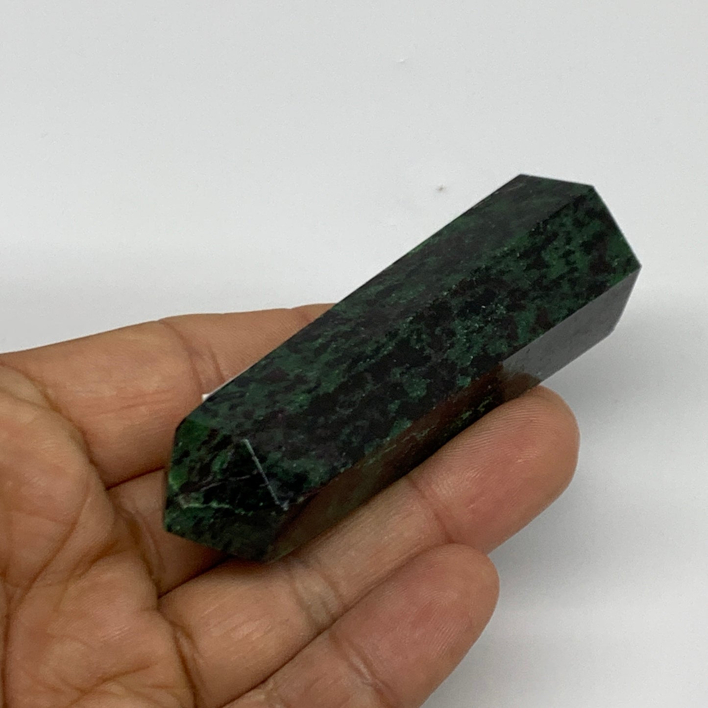 90.2g, 3.1"x0.9", Natural Ruby Zoisite Tower Point Obelisk @India, B31472