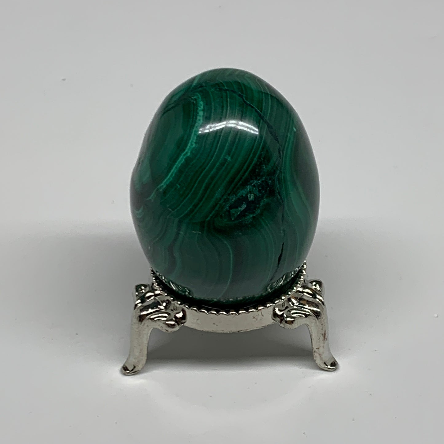 121.7g, 1.9"x1.4", Natural Solid Malachite Egg Polished Gemstone @Congo, B32774