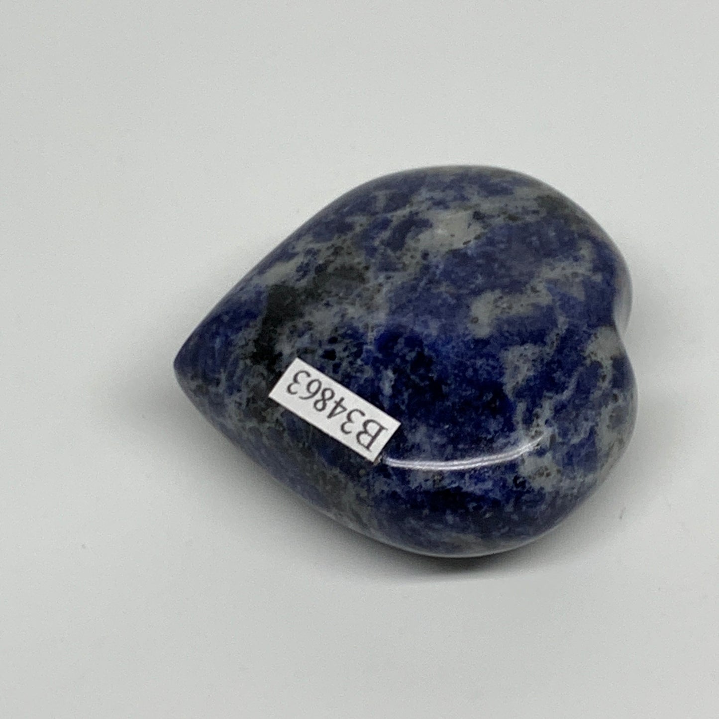 83.2g, 2"x2.1"x0.9", Natural Sodalite Heart Polished Gemstone, B34863