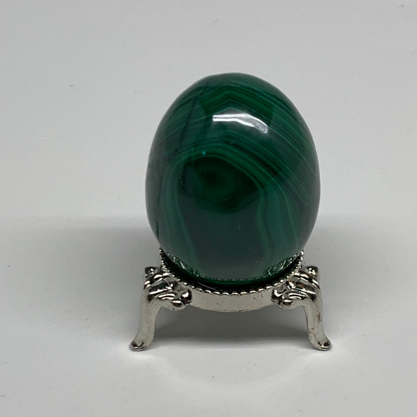 121.7g, 1.9"x1.4", Natural Solid Malachite Egg Polished Gemstone @Congo, B32774