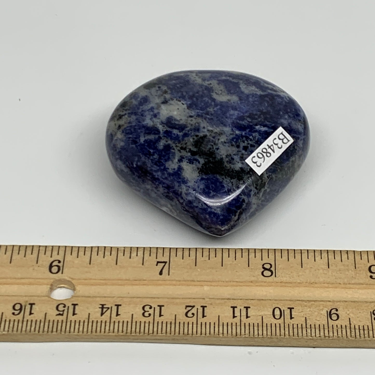 83.2g, 2"x2.1"x0.9", Natural Sodalite Heart Polished Gemstone, B34863