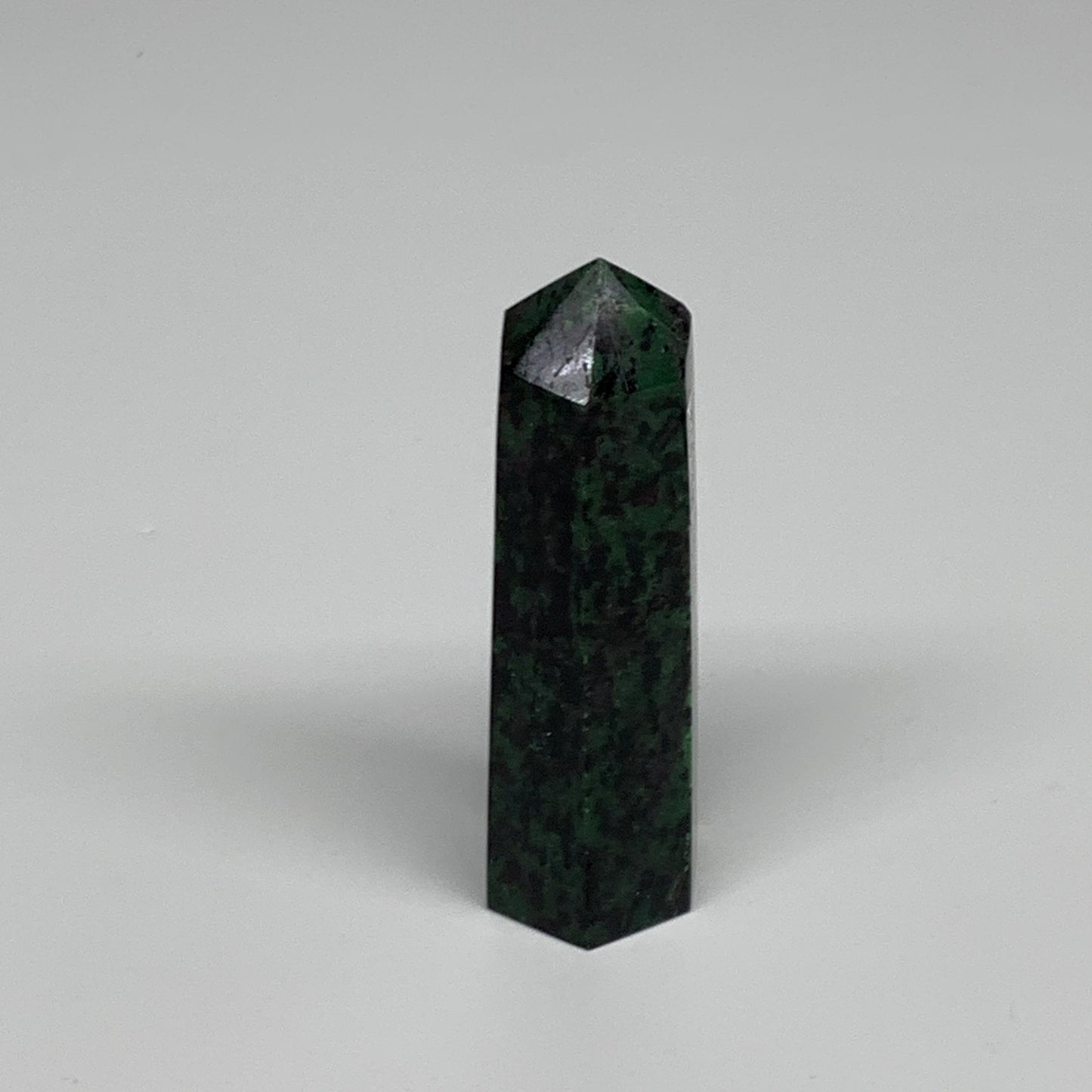 90.2g, 3.1"x0.9", Natural Ruby Zoisite Tower Point Obelisk @India, B31472