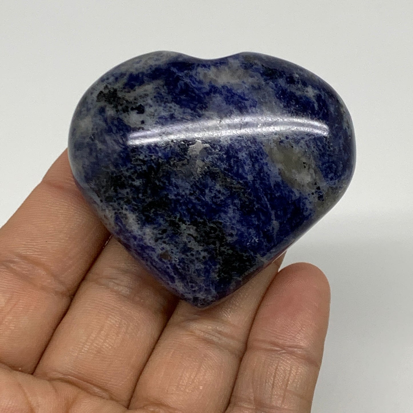 77.1g, 1.9"x2.1"x0.9", Natural Sodalite Heart Polished Gemstone, B34864