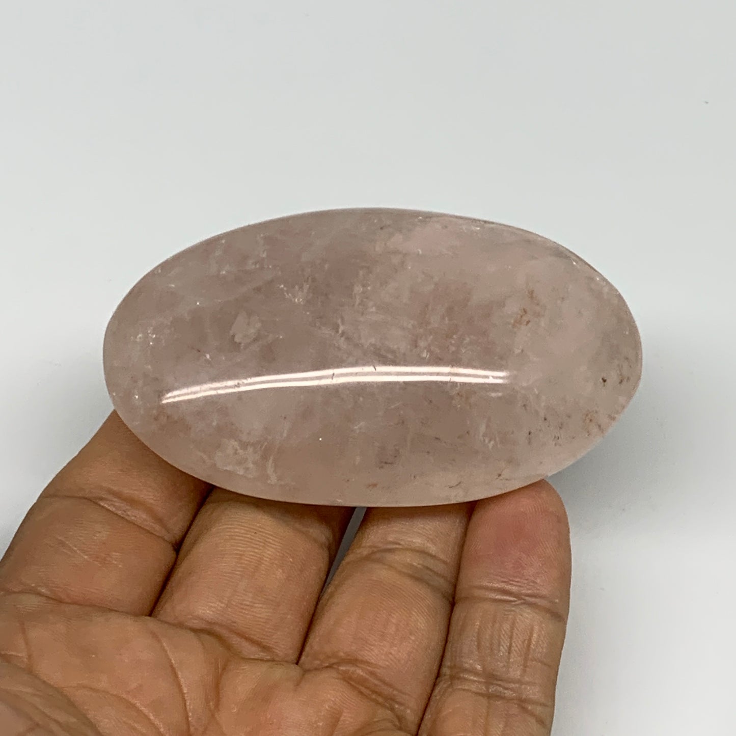 101.5g,2.8"x1.7"x0.9", Red Hematoid Fire Quartz Palm-Stone Crystal Polished, B30