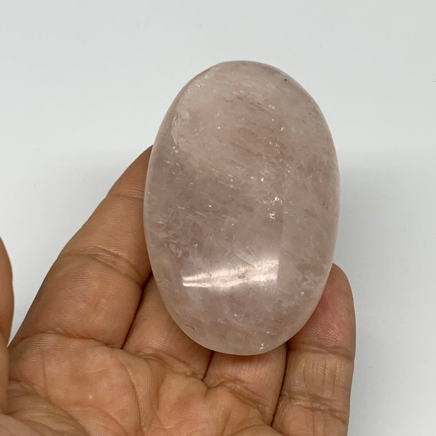 101.5g,2.8"x1.7"x0.9", Red Hematoid Fire Quartz Palm-Stone Crystal Polished, B30