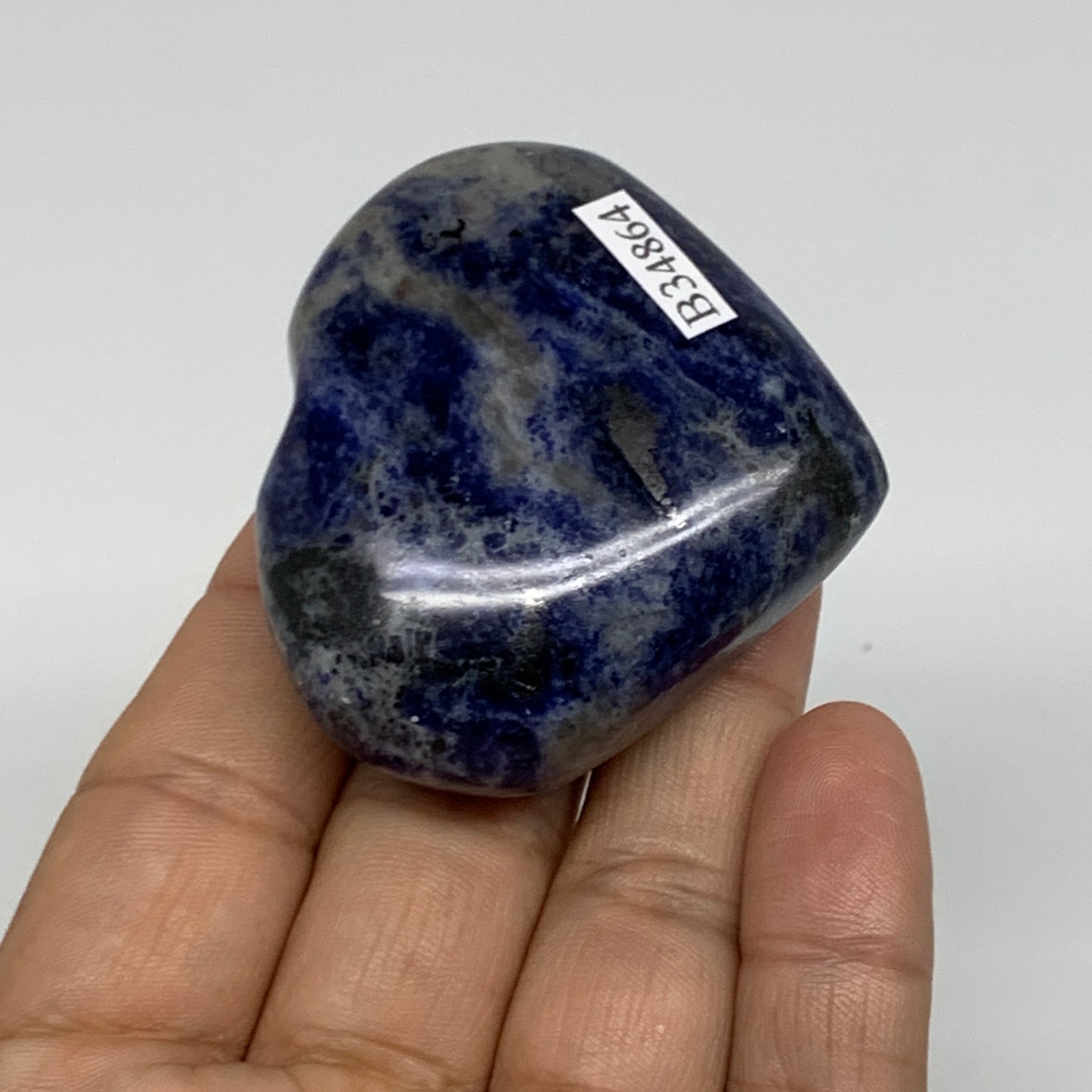 77.1g, 1.9"x2.1"x0.9", Natural Sodalite Heart Polished Gemstone, B34864