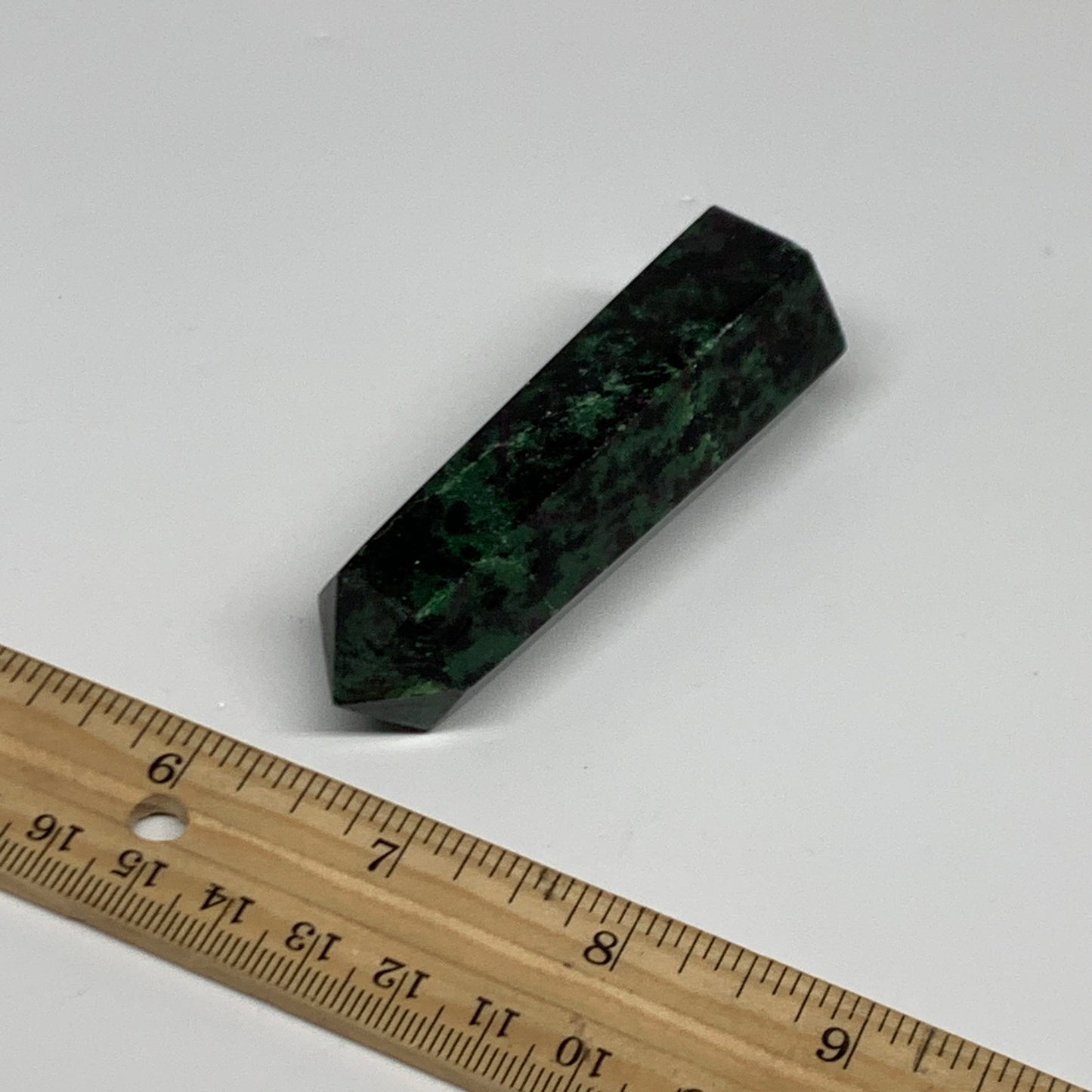 90.2g, 3.1"x0.9", Natural Ruby Zoisite Tower Point Obelisk @India, B31472