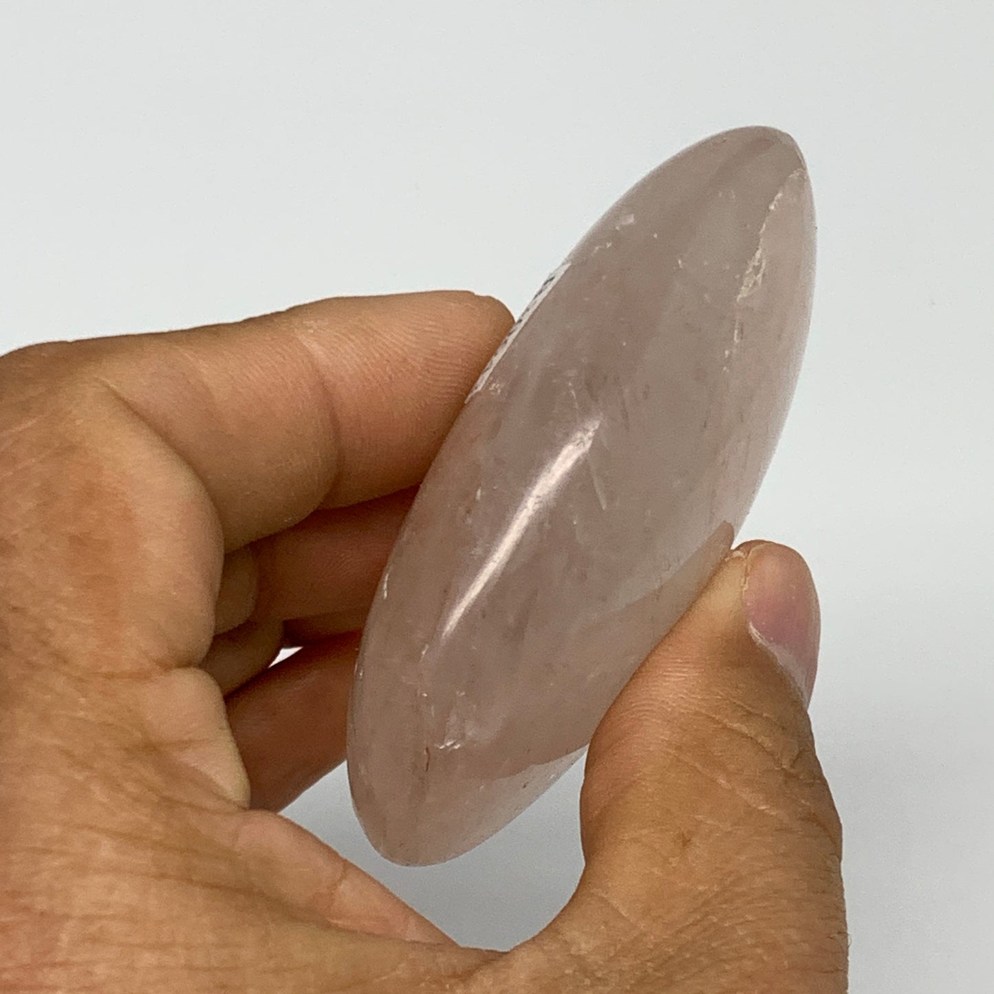 101.5g,2.8"x1.7"x0.9", Red Hematoid Fire Quartz Palm-Stone Crystal Polished, B30