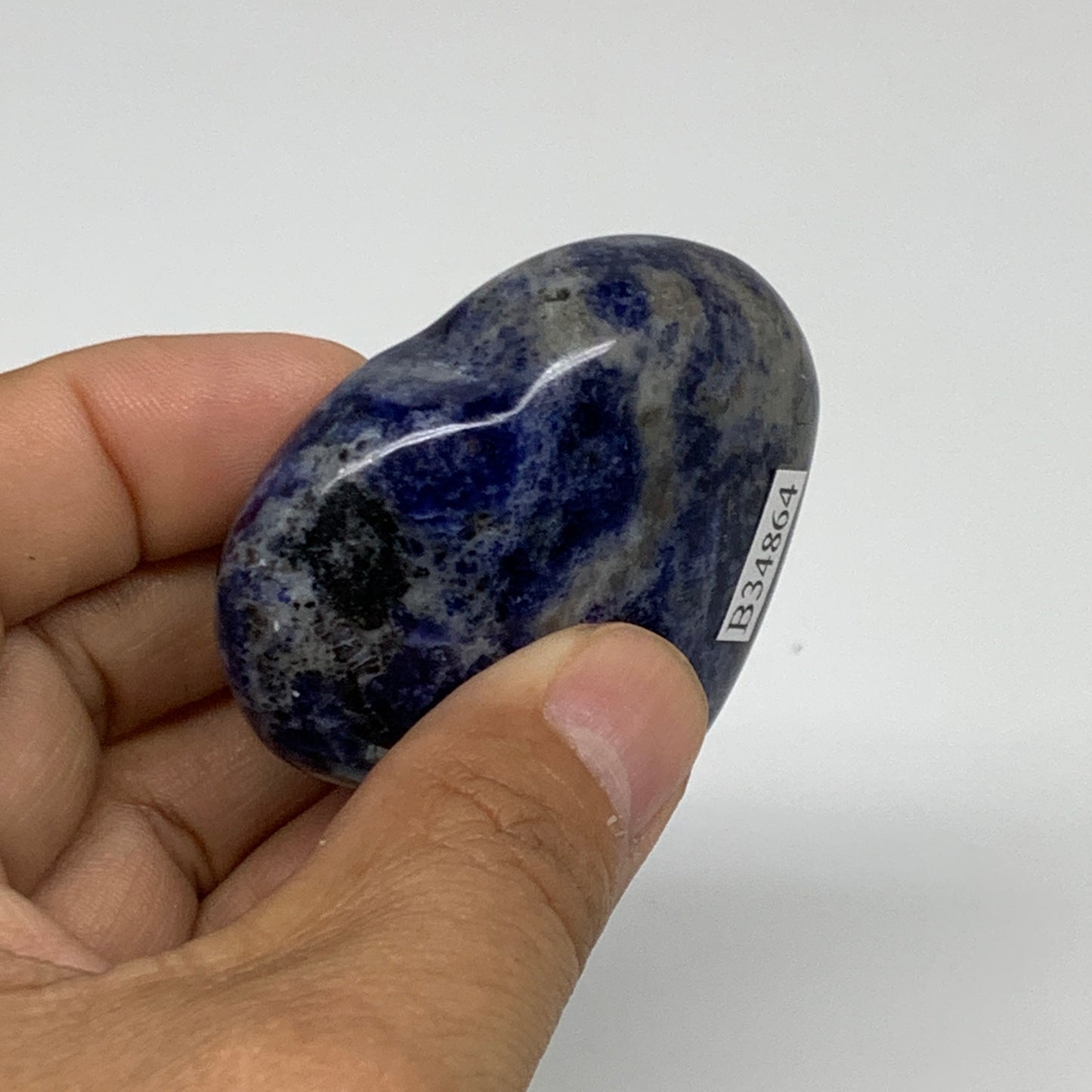 77.1g, 1.9"x2.1"x0.9", Natural Sodalite Heart Polished Gemstone, B34864