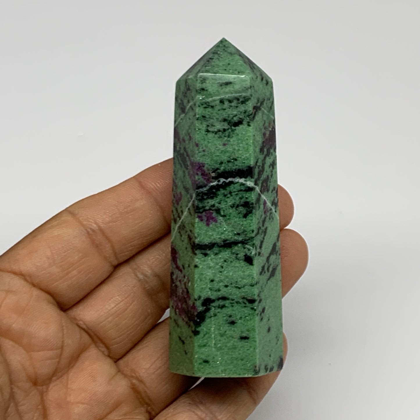 124.5g, 3.3"x1", Natural Ruby Zoisite Tower Point Obelisk @India, B31473