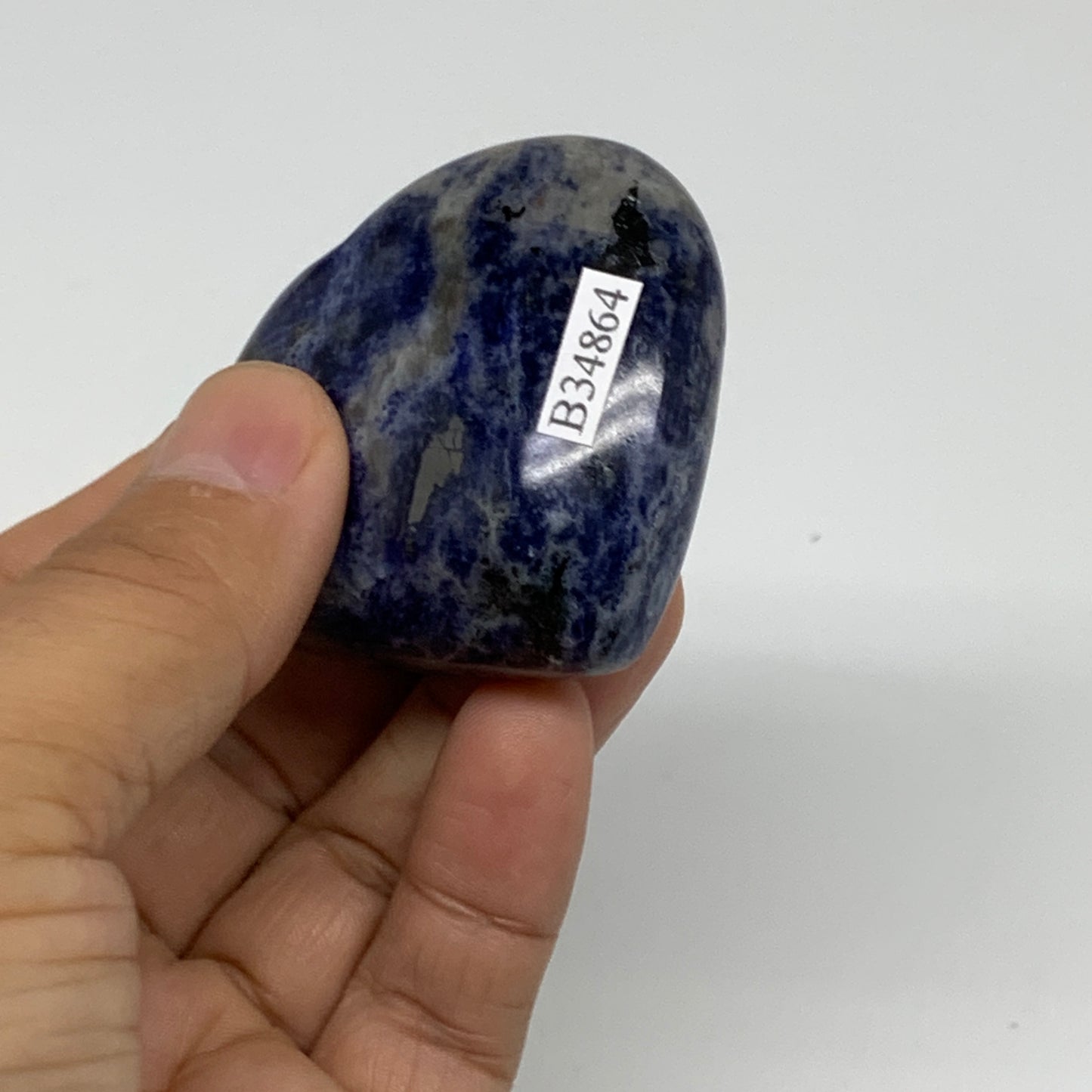 77.1g, 1.9"x2.1"x0.9", Natural Sodalite Heart Polished Gemstone, B34864