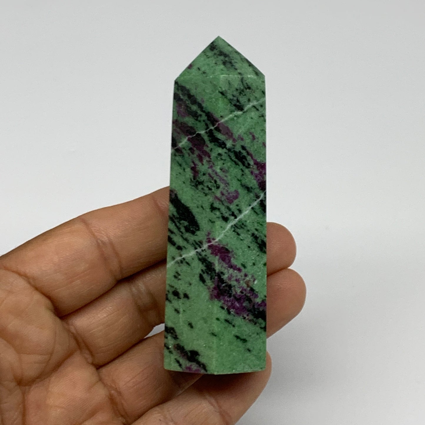 124.5g, 3.3"x1", Natural Ruby Zoisite Tower Point Obelisk @India, B31473
