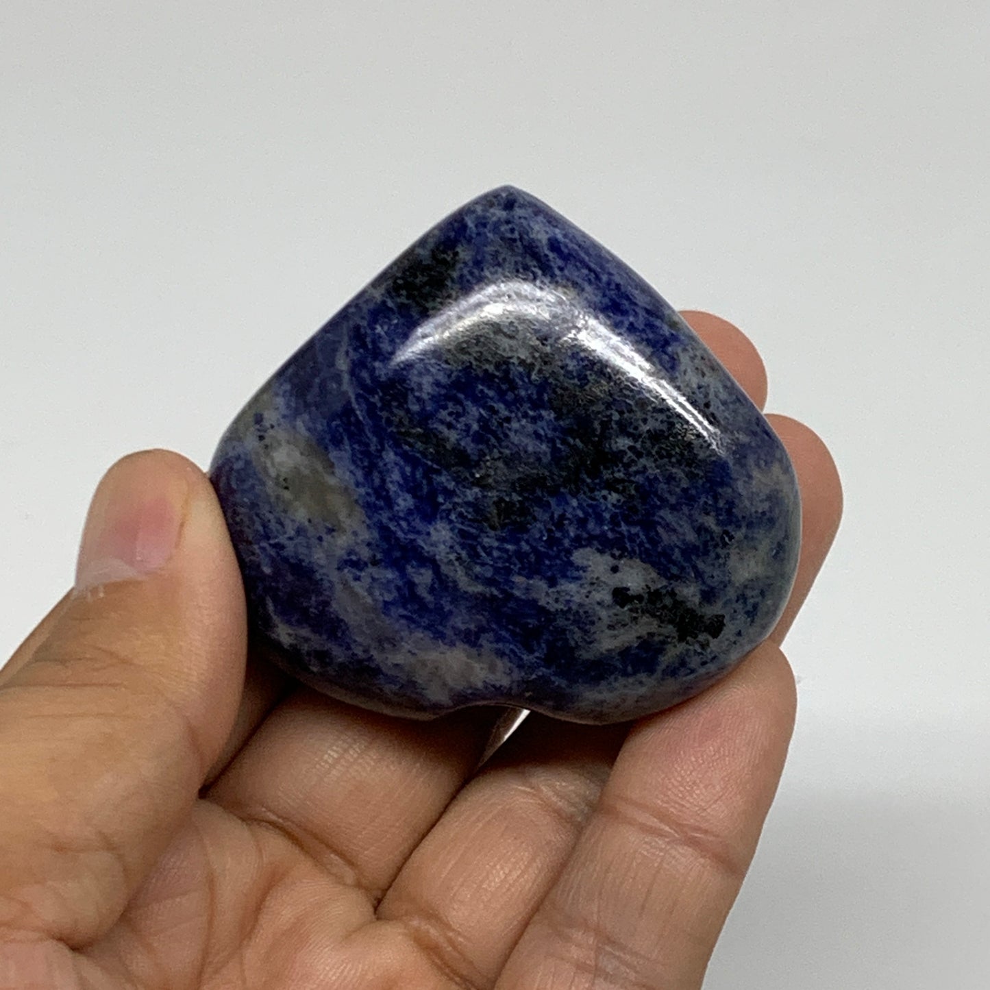 77.1g, 1.9"x2.1"x0.9", Natural Sodalite Heart Polished Gemstone, B34864
