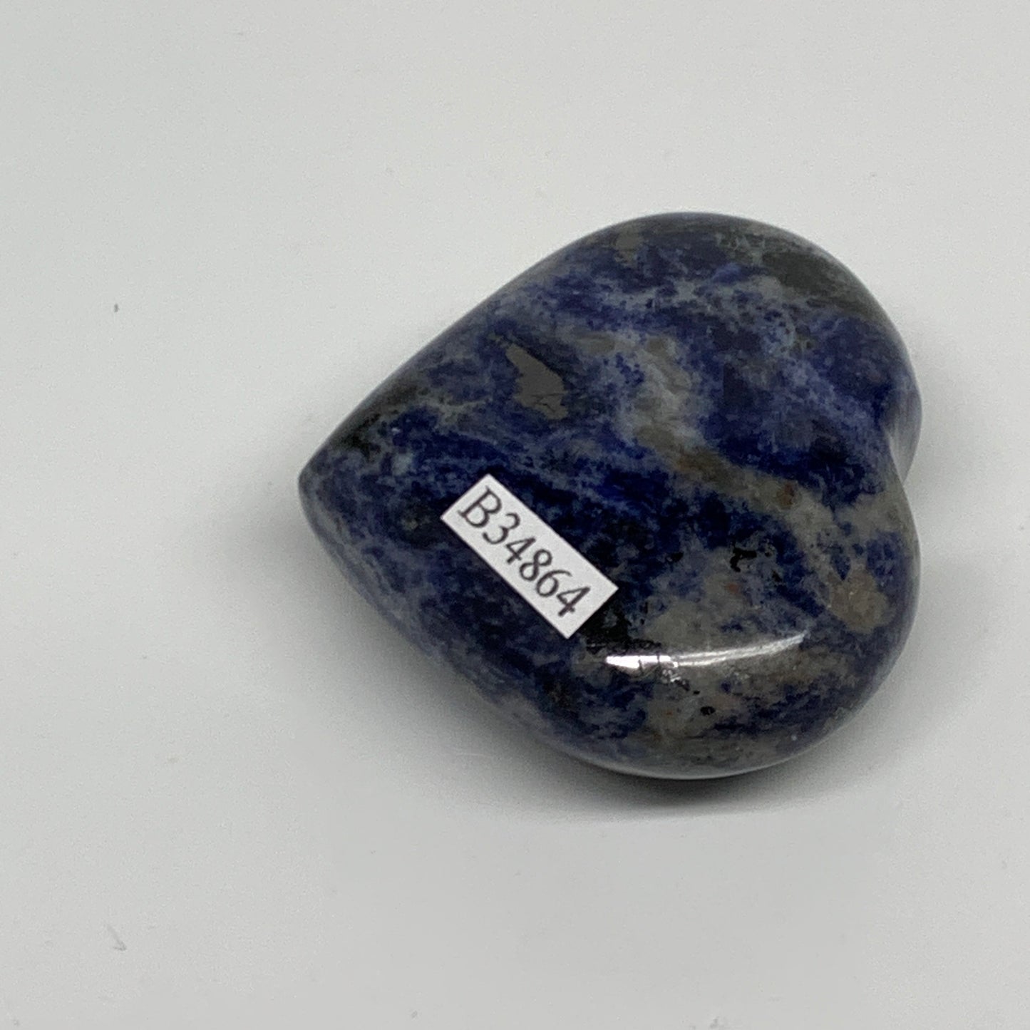 77.1g, 1.9"x2.1"x0.9", Natural Sodalite Heart Polished Gemstone, B34864