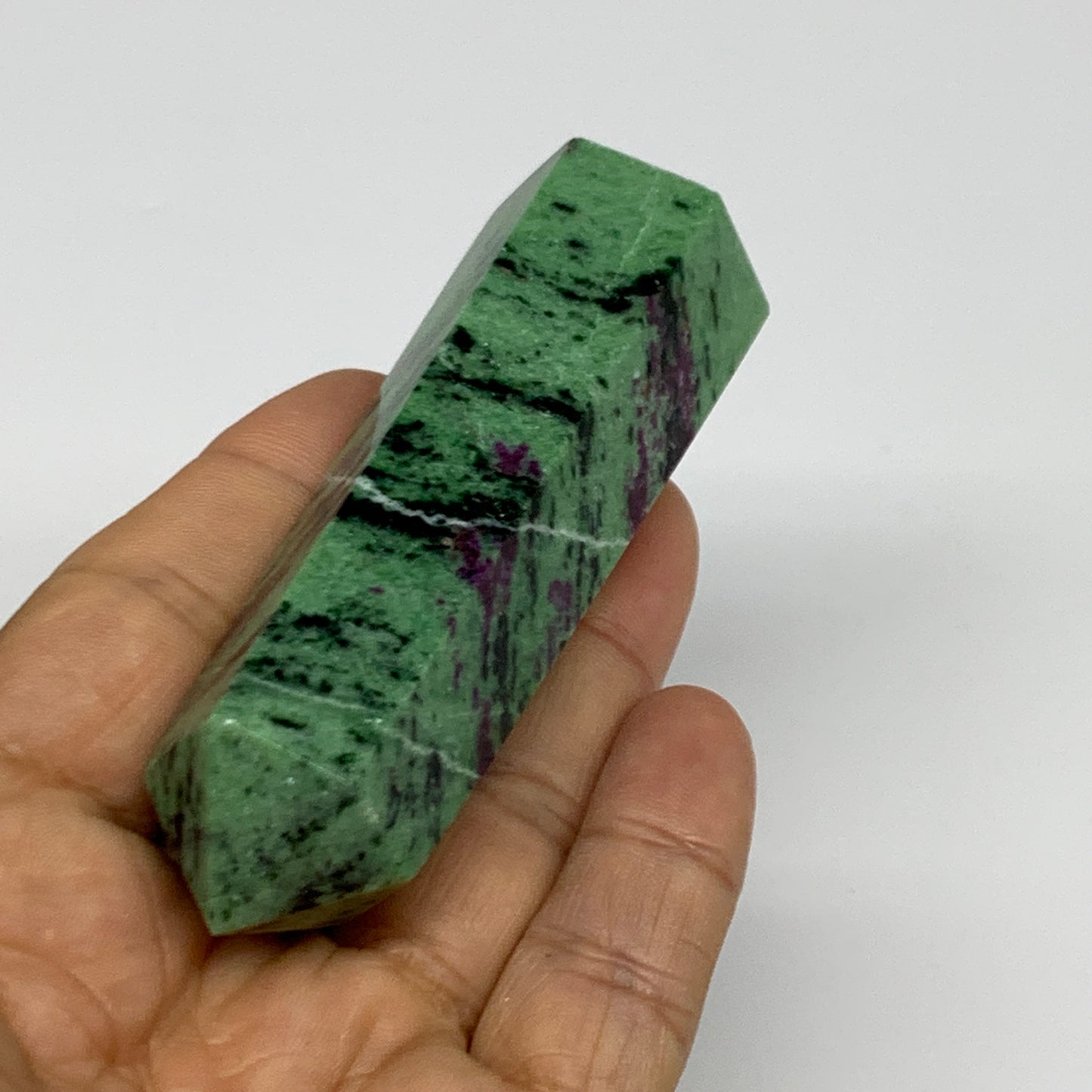 124.5g, 3.3"x1", Natural Ruby Zoisite Tower Point Obelisk @India, B31473