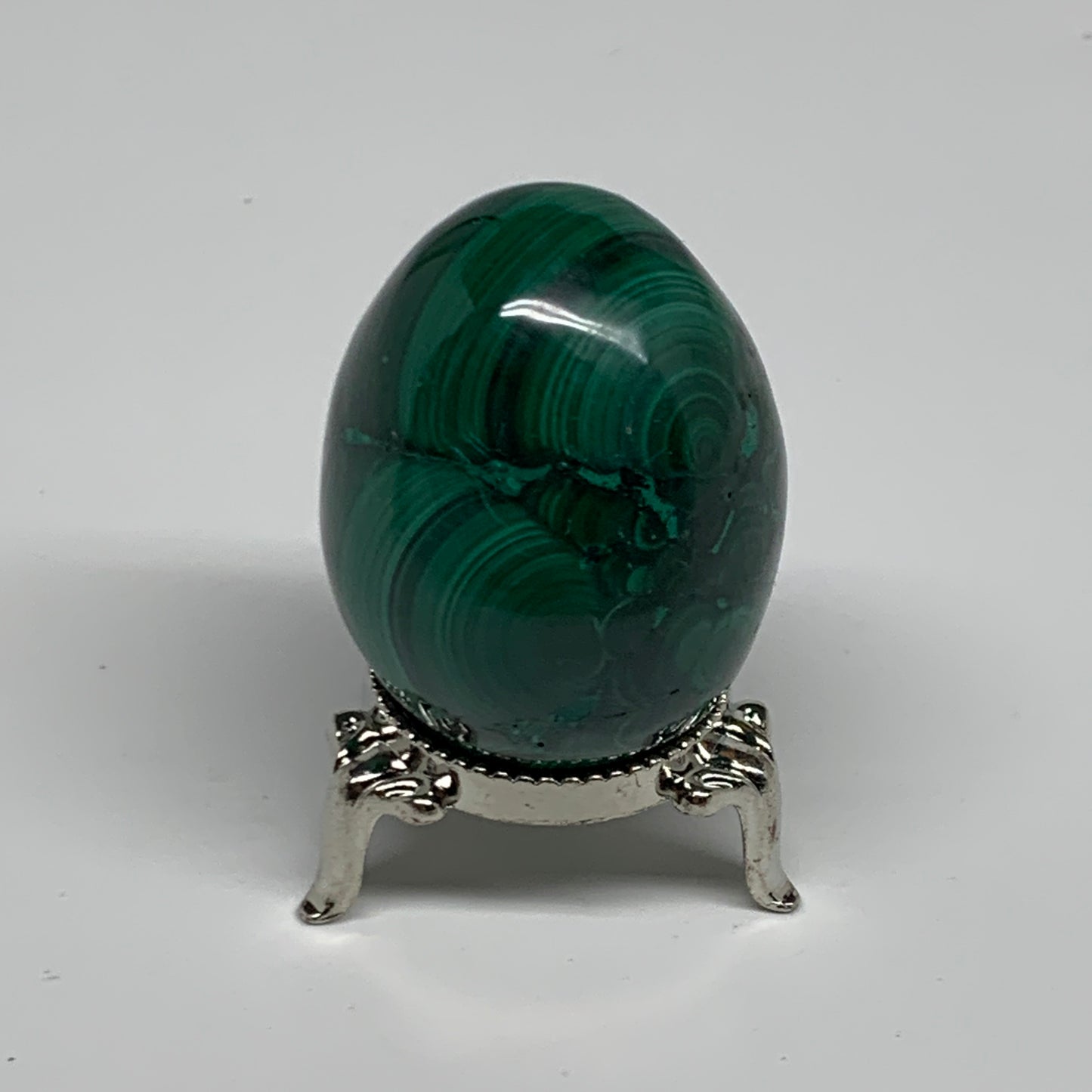 142.3g, 2"x1.5", Natural Solid Malachite Egg Polished Gemstone @Congo, B32775