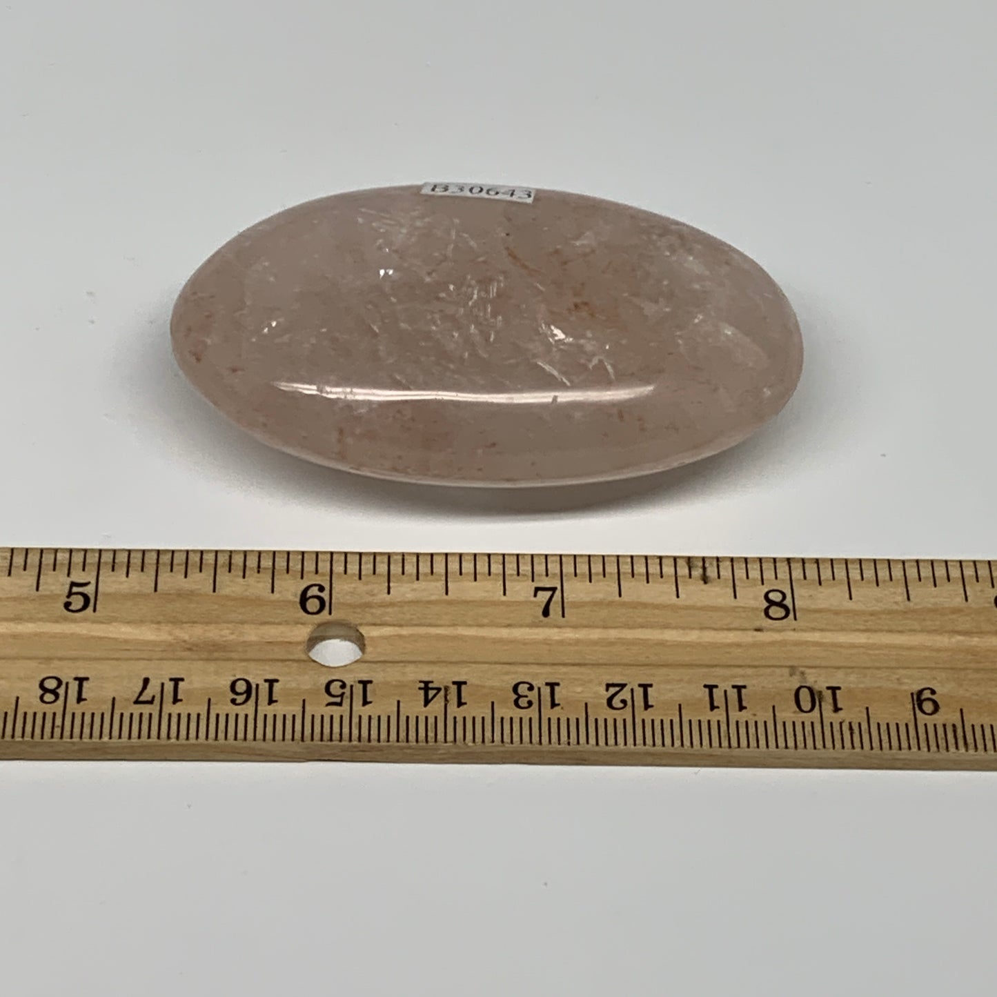 101.5g,2.8"x1.7"x0.9", Red Hematoid Fire Quartz Palm-Stone Crystal Polished, B30