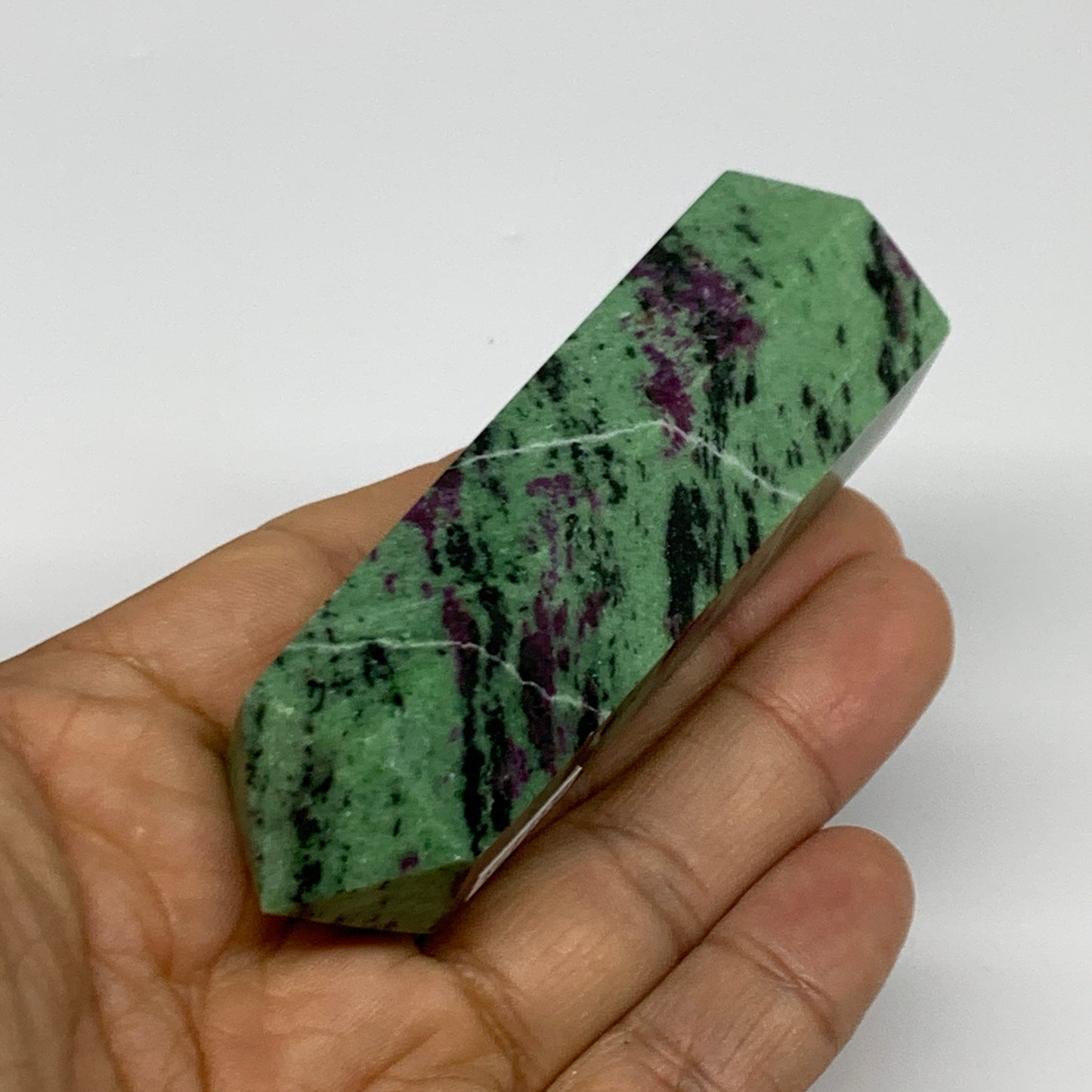 124.5g, 3.3"x1", Natural Ruby Zoisite Tower Point Obelisk @India, B31473