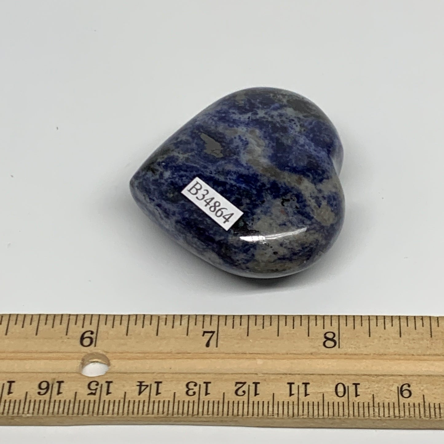 77.1g, 1.9"x2.1"x0.9", Natural Sodalite Heart Polished Gemstone, B34864