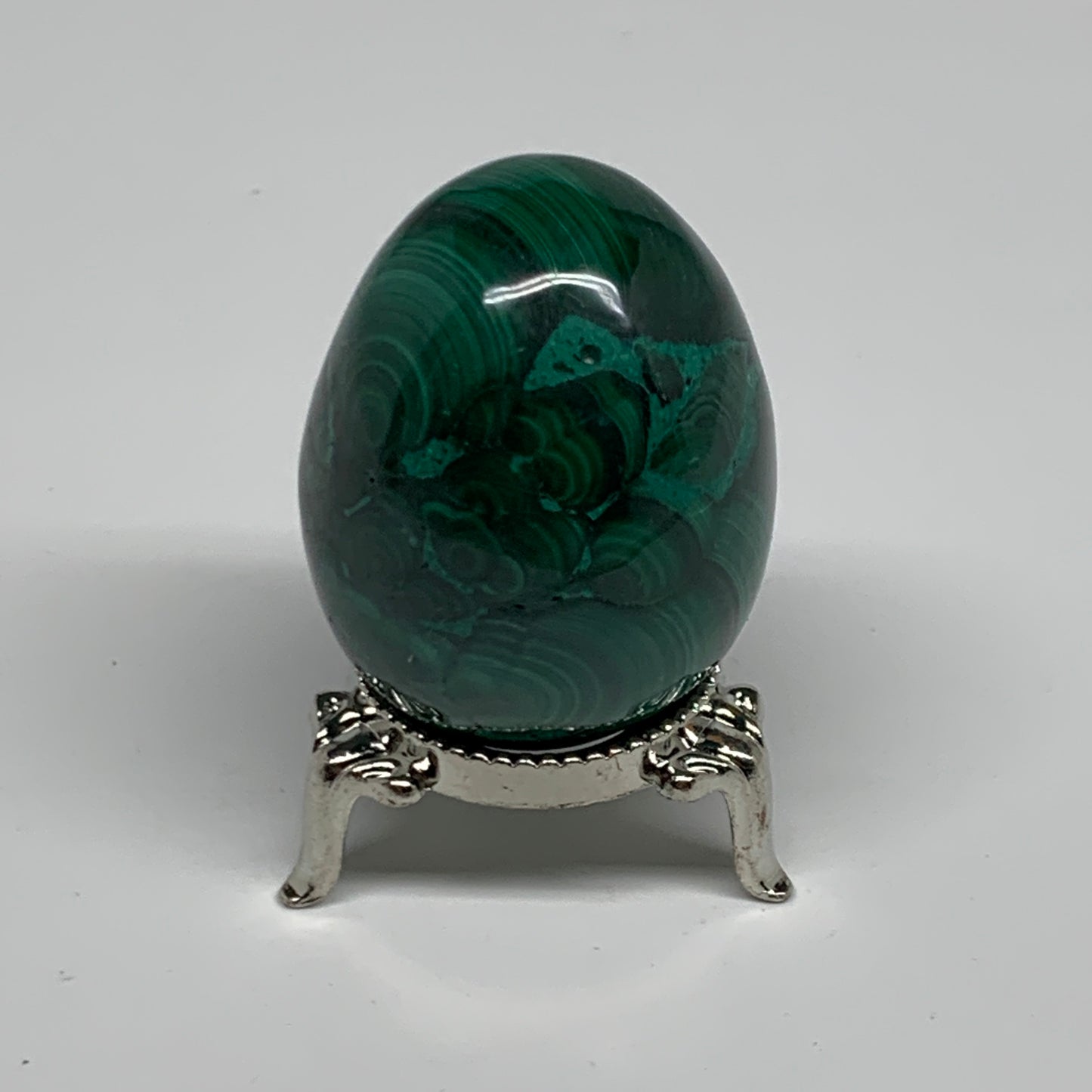 142.3g, 2"x1.5", Natural Solid Malachite Egg Polished Gemstone @Congo, B32775