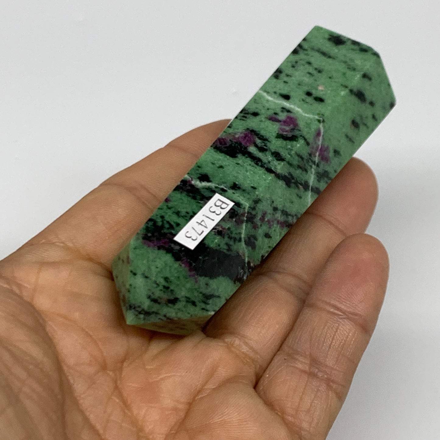 124.5g, 3.3"x1", Natural Ruby Zoisite Tower Point Obelisk @India, B31473