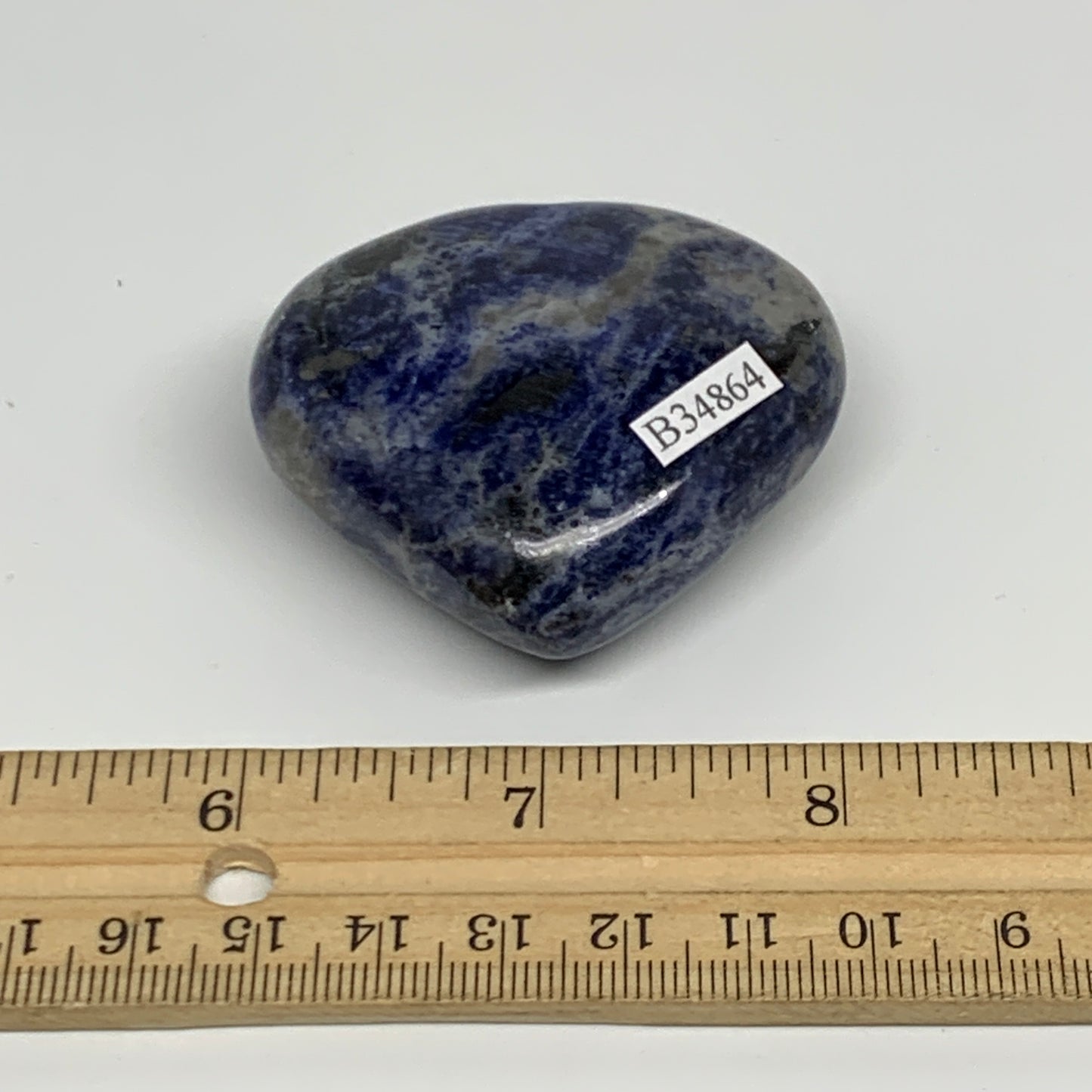 77.1g, 1.9"x2.1"x0.9", Natural Sodalite Heart Polished Gemstone, B34864