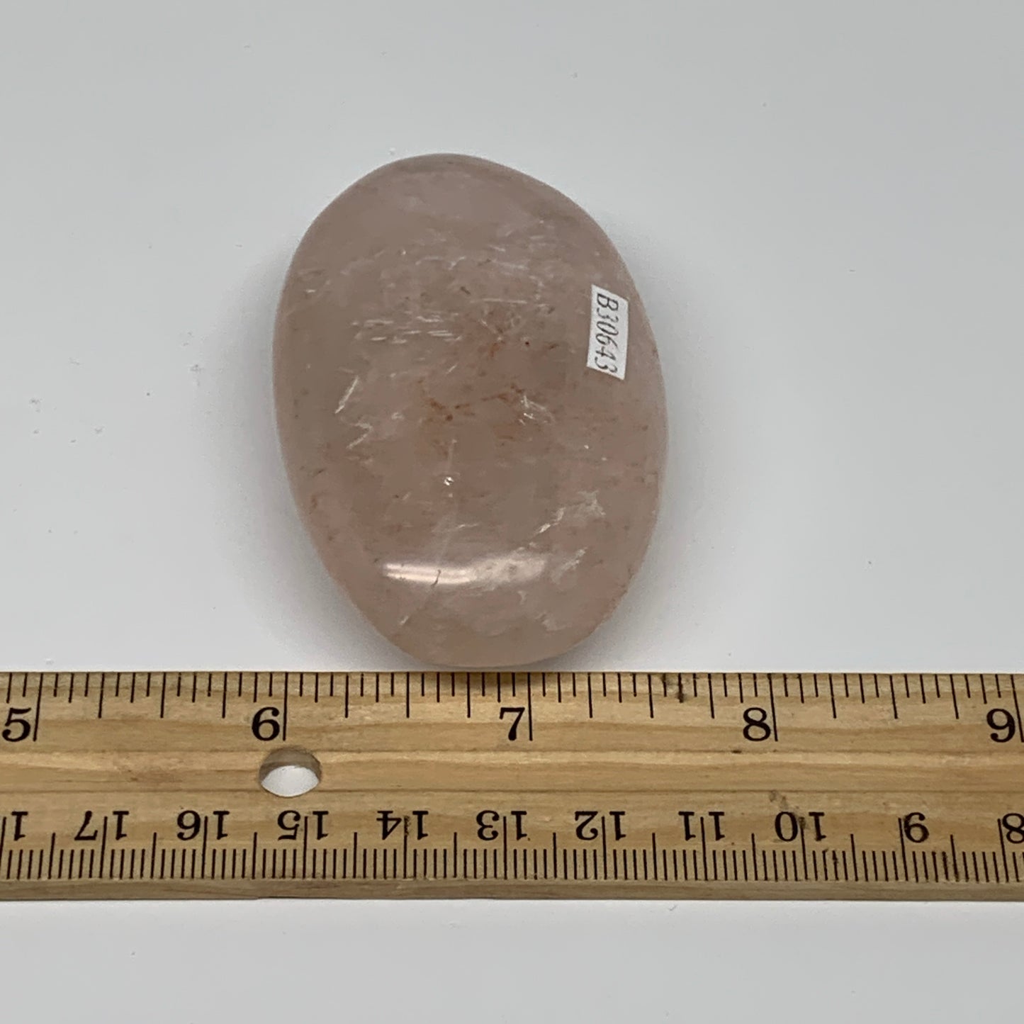 101.5g,2.8"x1.7"x0.9", Red Hematoid Fire Quartz Palm-Stone Crystal Polished, B30