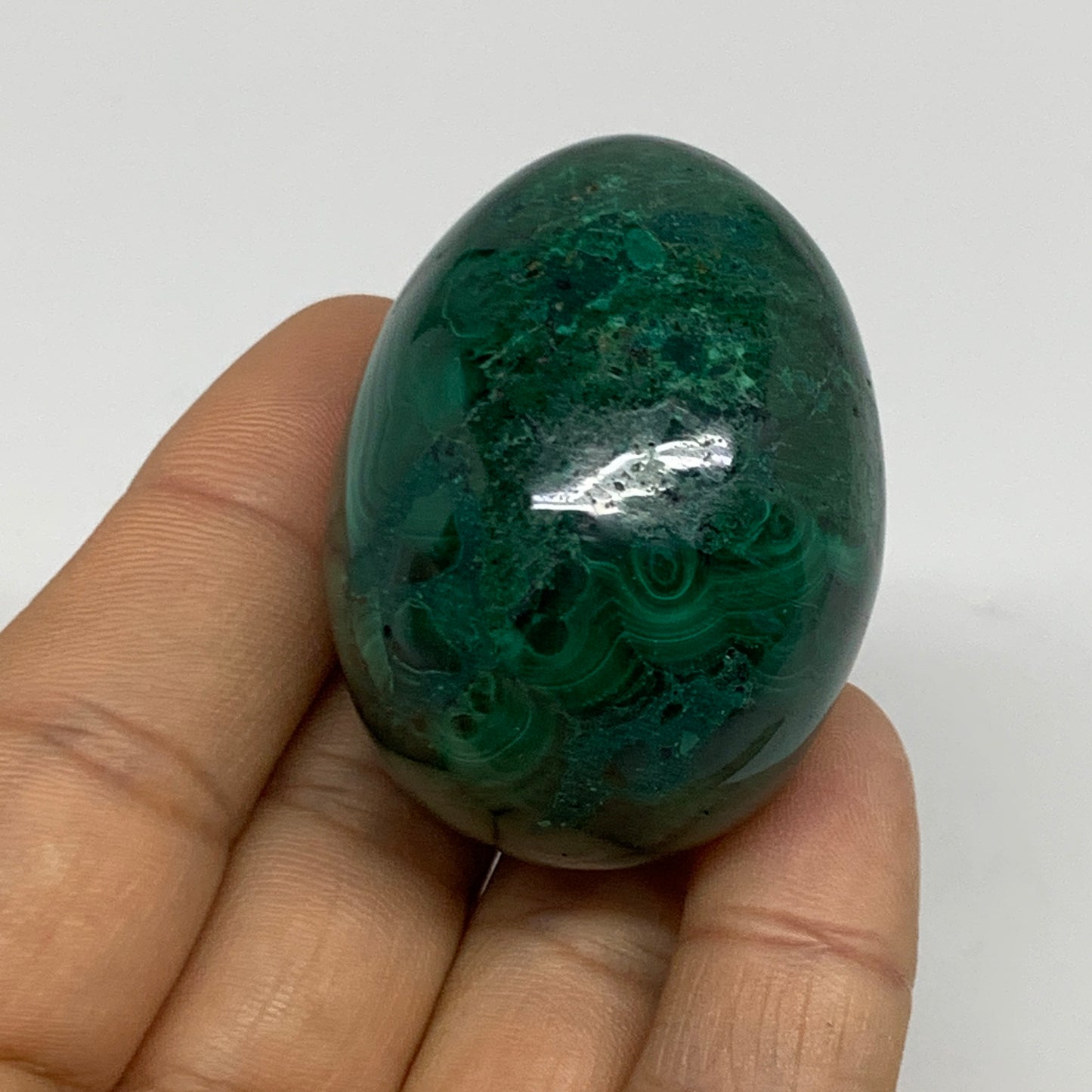 104.5g, 1.8"x1.4", Natural Solid Malachite Egg Polished Gemstone @Congo, B32776