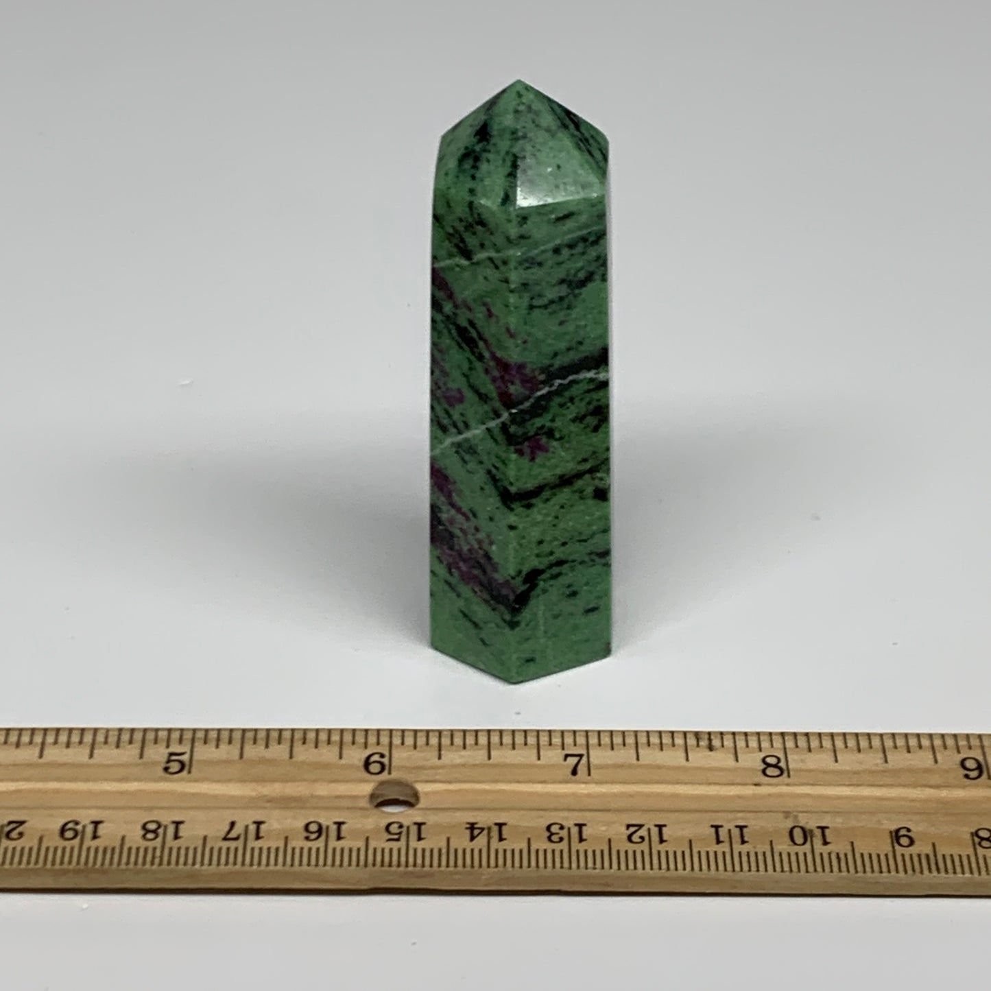 124.5g, 3.3"x1", Natural Ruby Zoisite Tower Point Obelisk @India, B31473