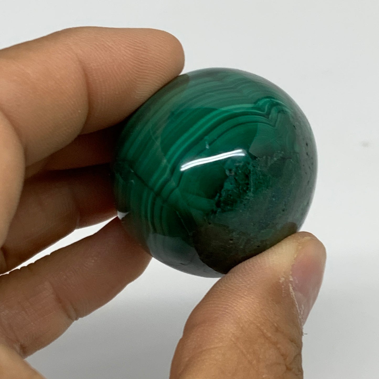 104.5g, 1.8"x1.4", Natural Solid Malachite Egg Polished Gemstone @Congo, B32776