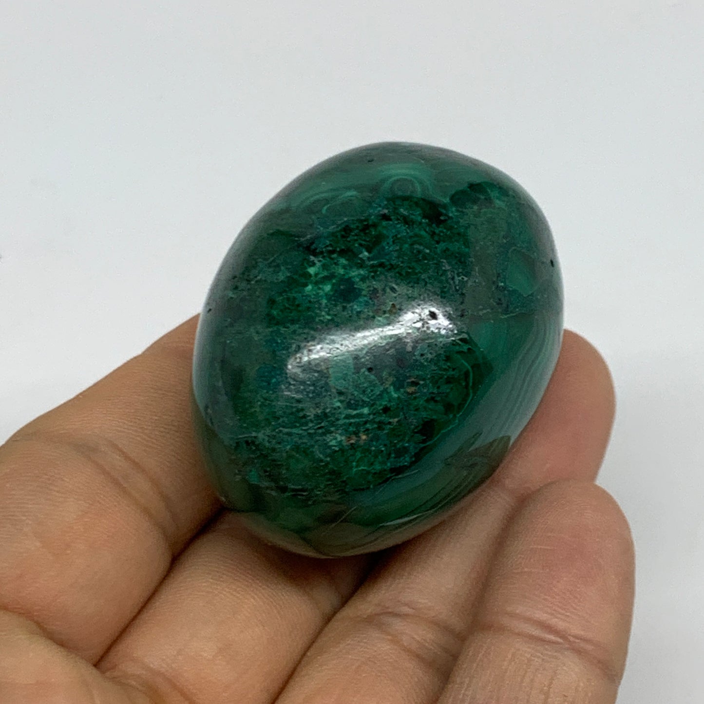 104.5g, 1.8"x1.4", Natural Solid Malachite Egg Polished Gemstone @Congo, B32776