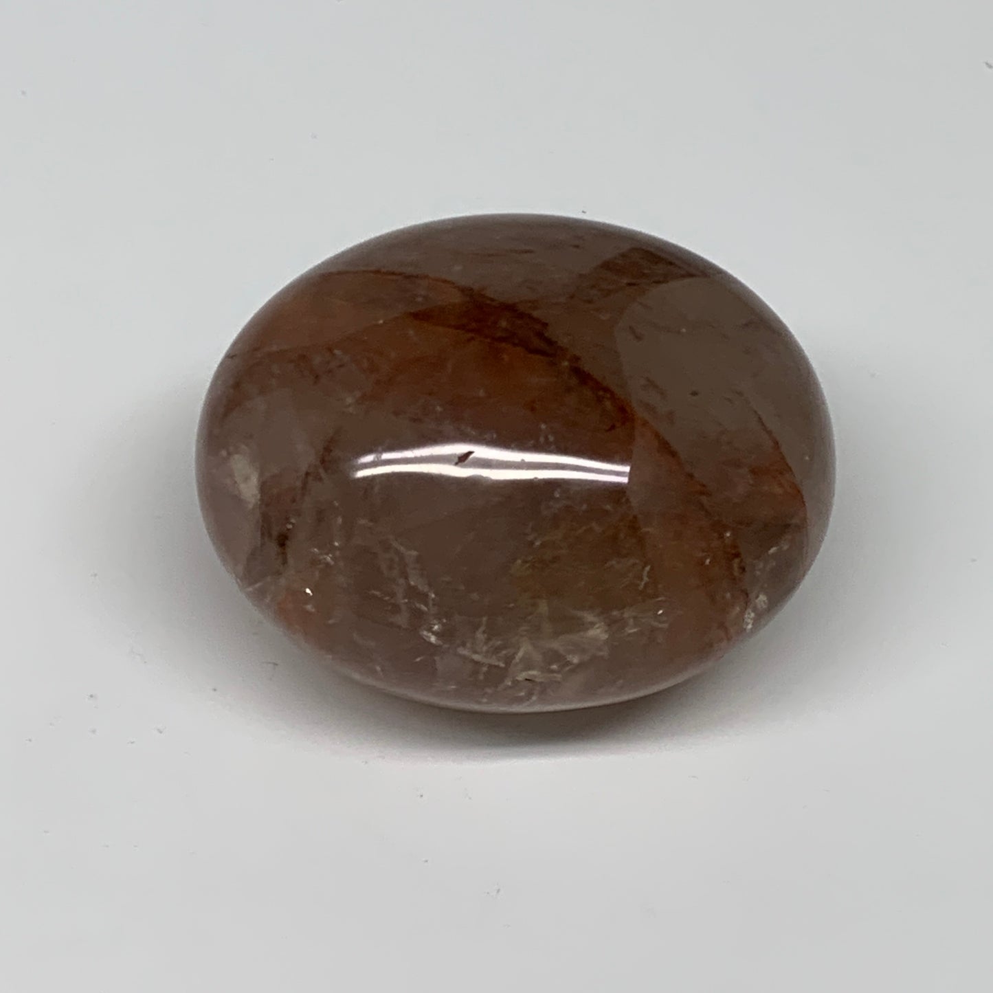 228.3g,2.6"x2.2"x1.7", Red Hematoid Fire Quartz Palm-Stone Crystal Polished, B30