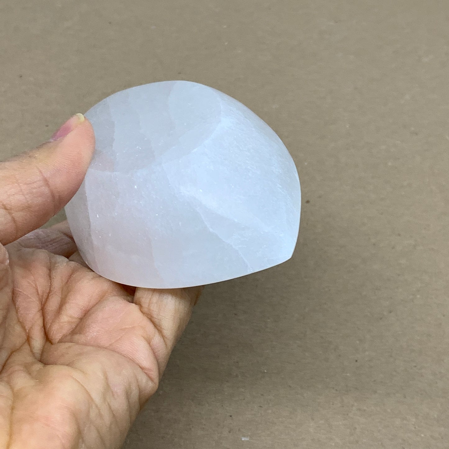 225g, 4.6"x2.7"x1.1", Natural Eye Shape Selenite Bowl Crystals, B36169