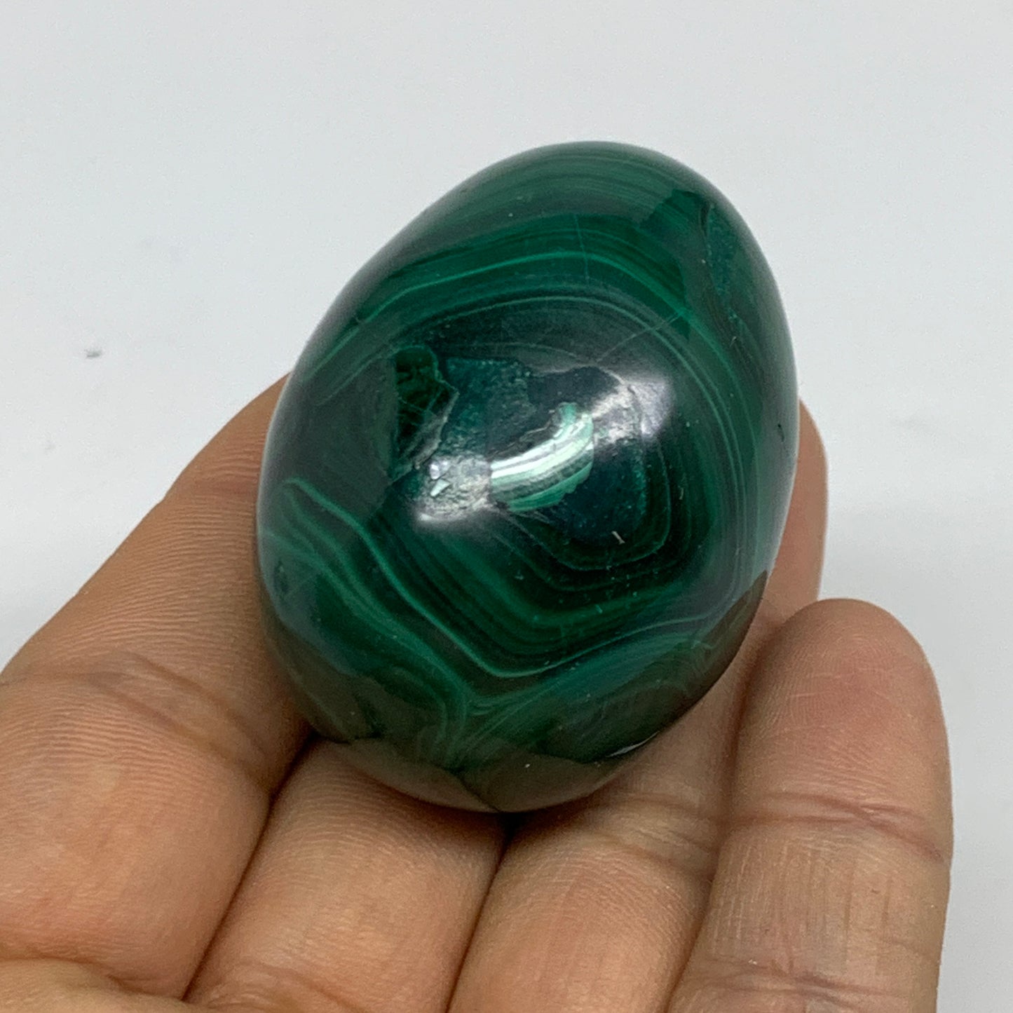 104.5g, 1.8"x1.4", Natural Solid Malachite Egg Polished Gemstone @Congo, B32776