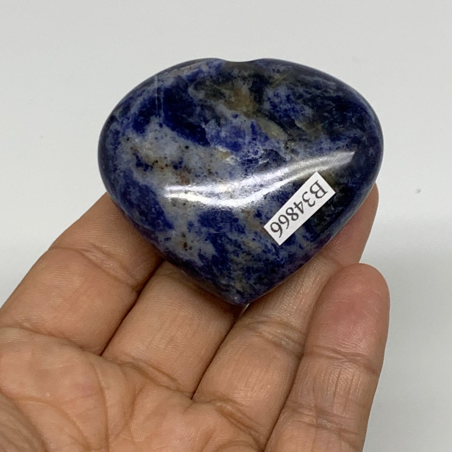 73.6g, 2"x2.2"x0.8", Natural Sodalite Heart Polished Gemstone, B34866