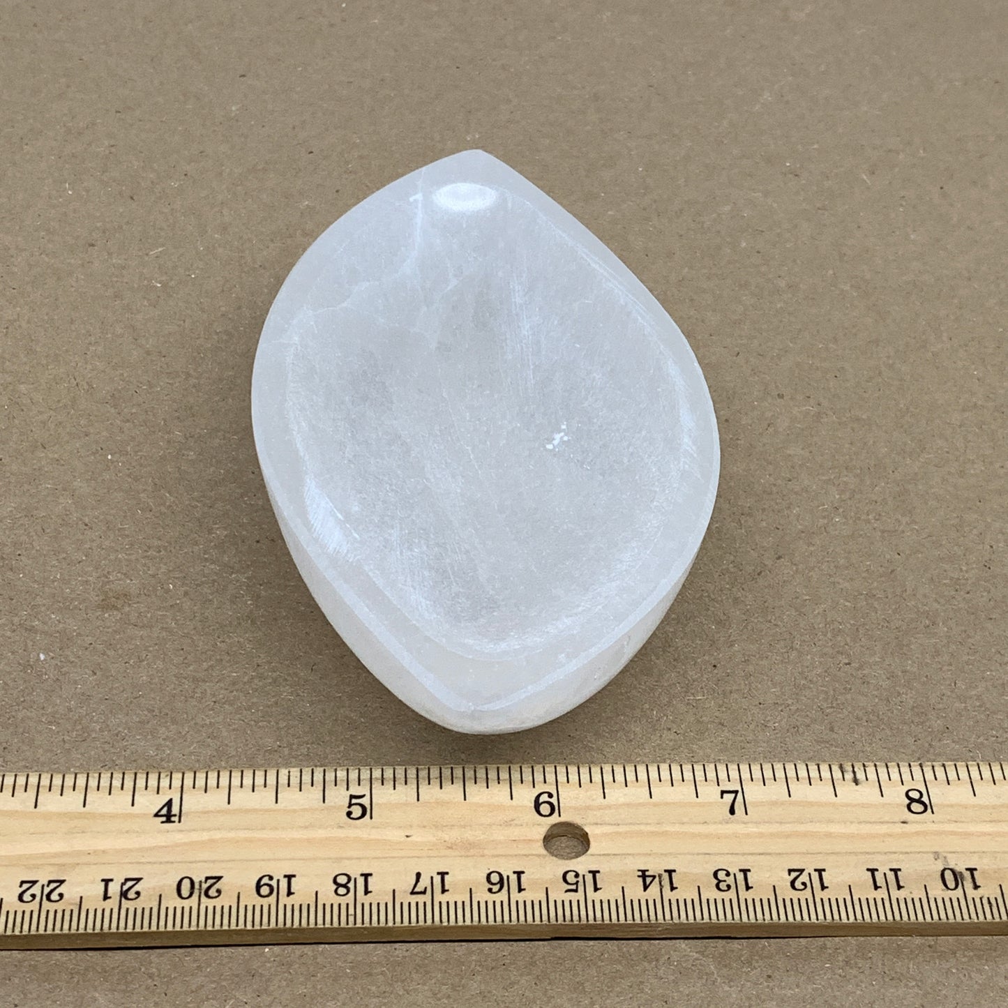 225g, 4.6"x2.7"x1.1", Natural Eye Shape Selenite Bowl Crystals, B36169