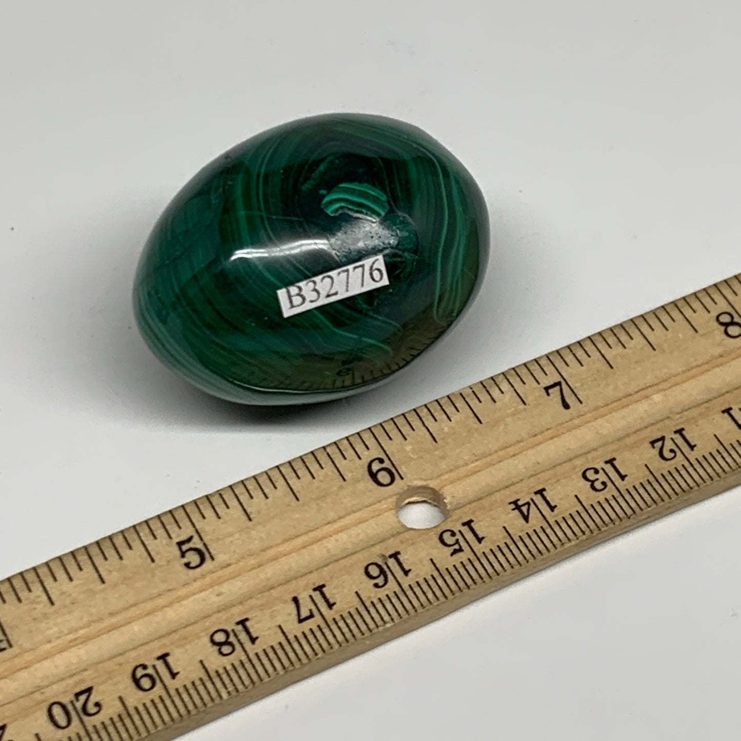 104.5g, 1.8"x1.4", Natural Solid Malachite Egg Polished Gemstone @Congo, B32776