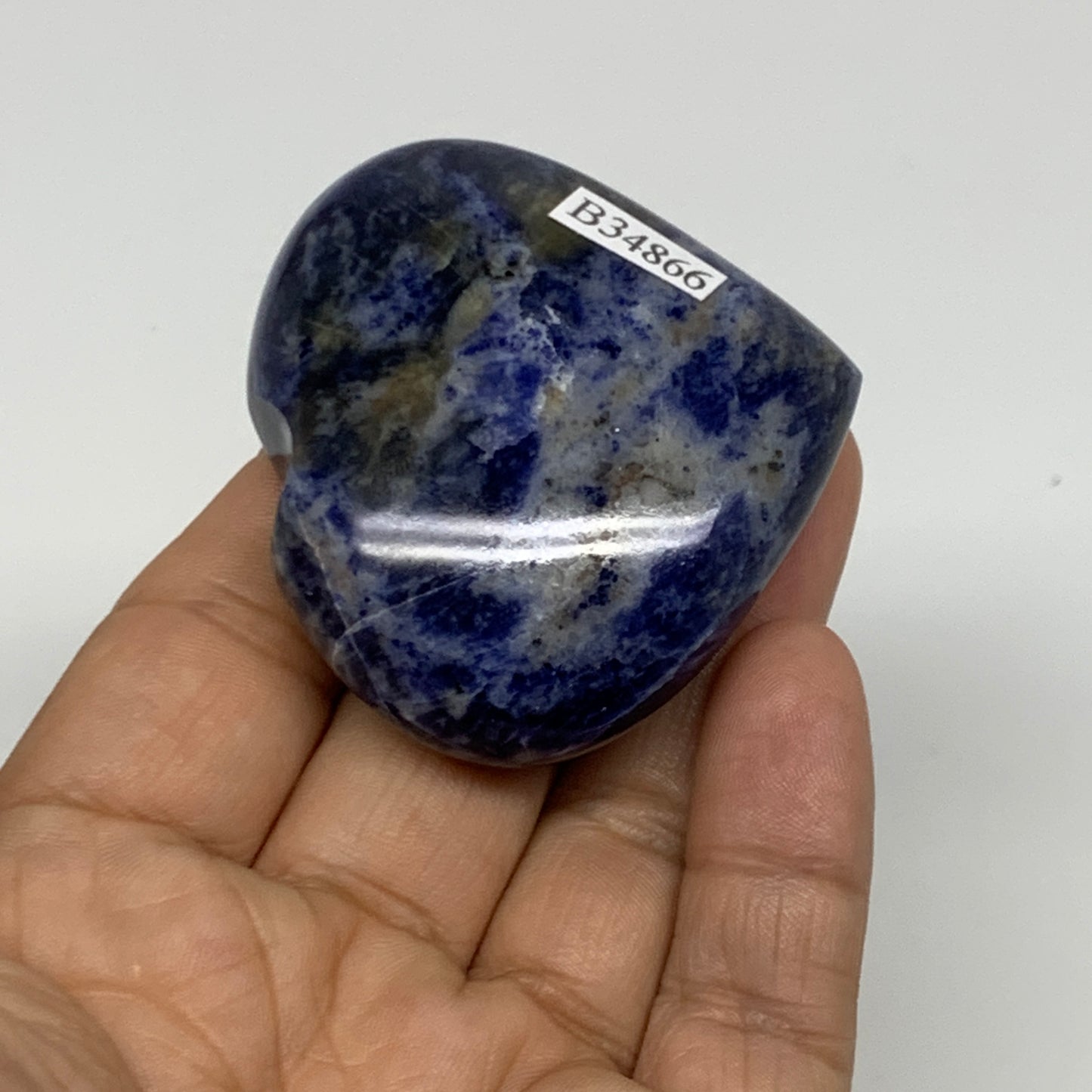 73.6g, 2"x2.2"x0.8", Natural Sodalite Heart Polished Gemstone, B34866